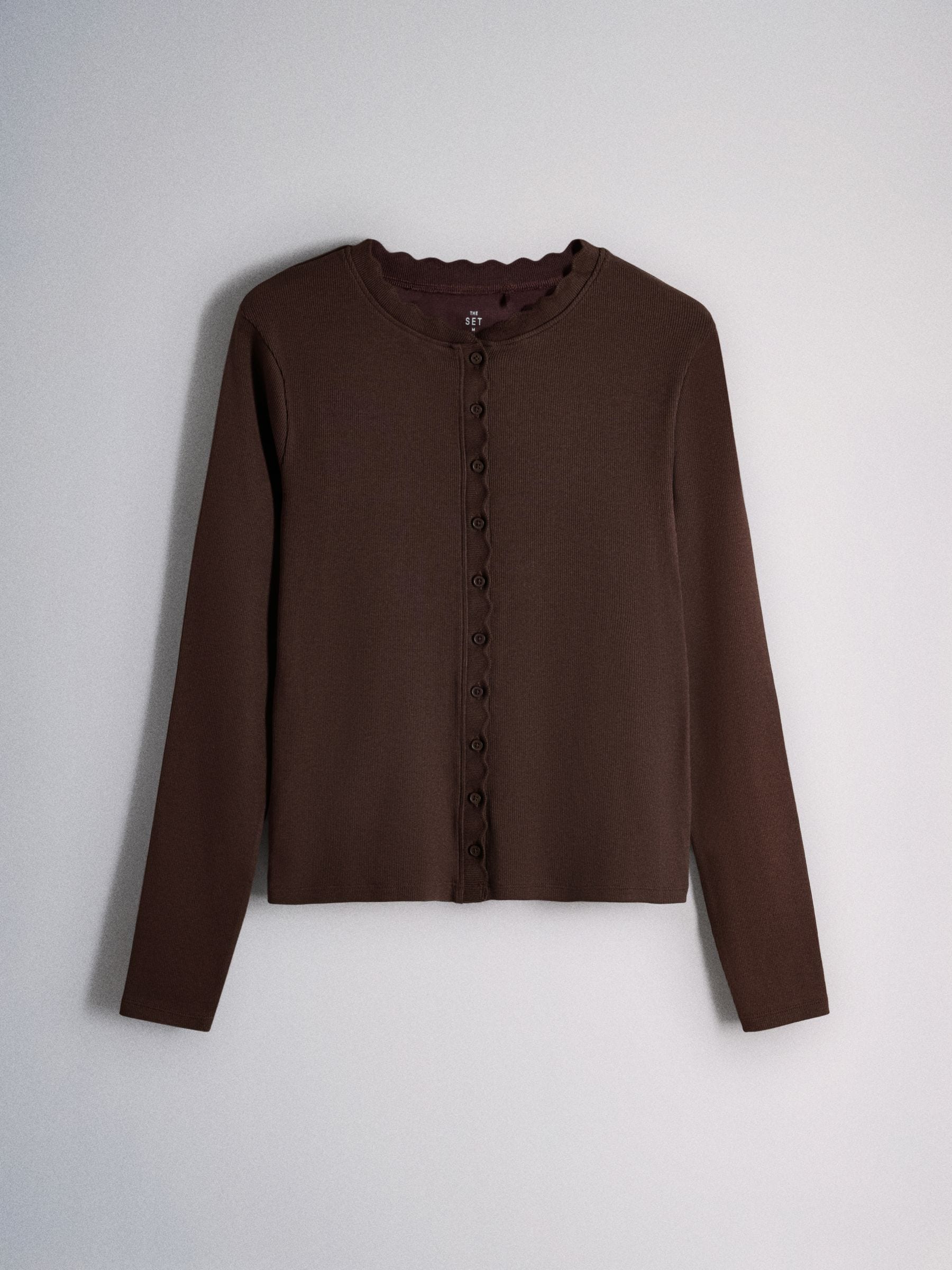 The Set 3 Pack Scallop Button Through Long Sleeve Tops - Burgundy/Berry/Cream - Regular - SIP Still Life