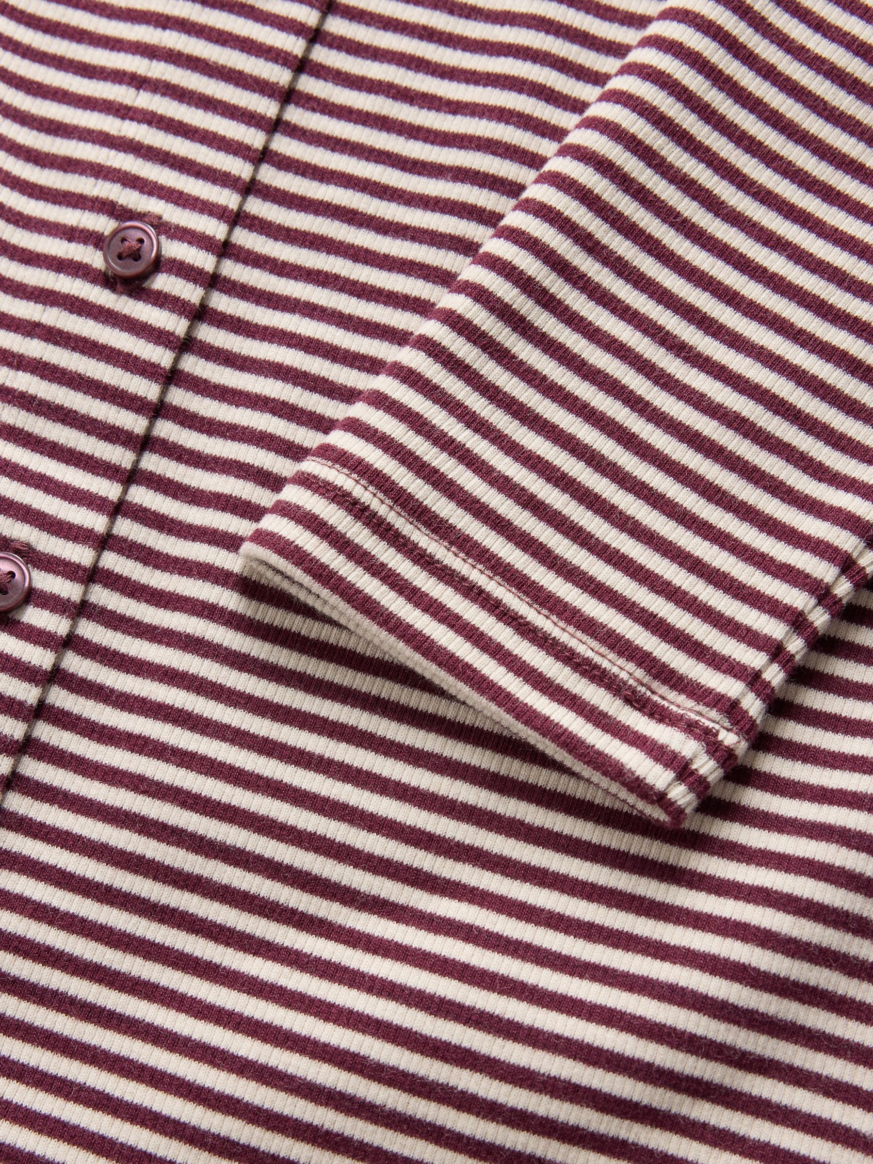 The Set Long Sleeve Button Through T-Shirts and Trousers Co-Ord Set - Burgundy Red - Regular - SIP Still Life