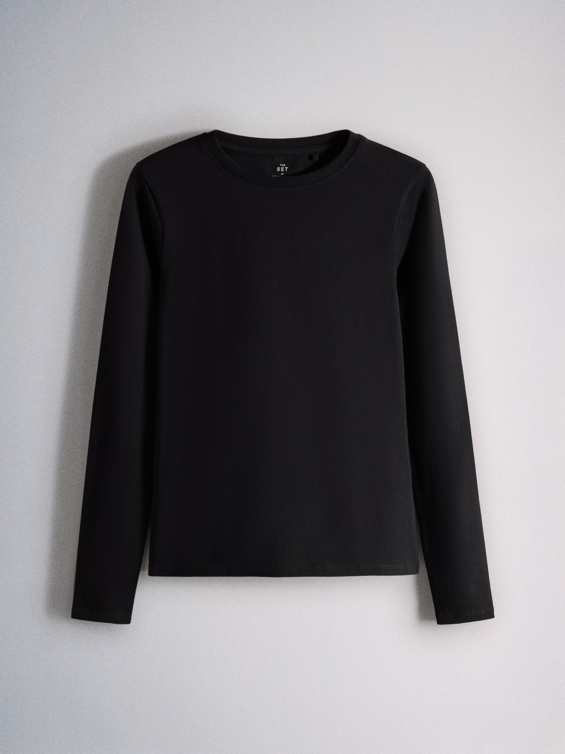 The Set 5 Pack Skinny Fit Crew Neck Long Sleeve T-Shirts - Neutral/Brown/Black/Leopard/Cream - Regular - SIP Still Life