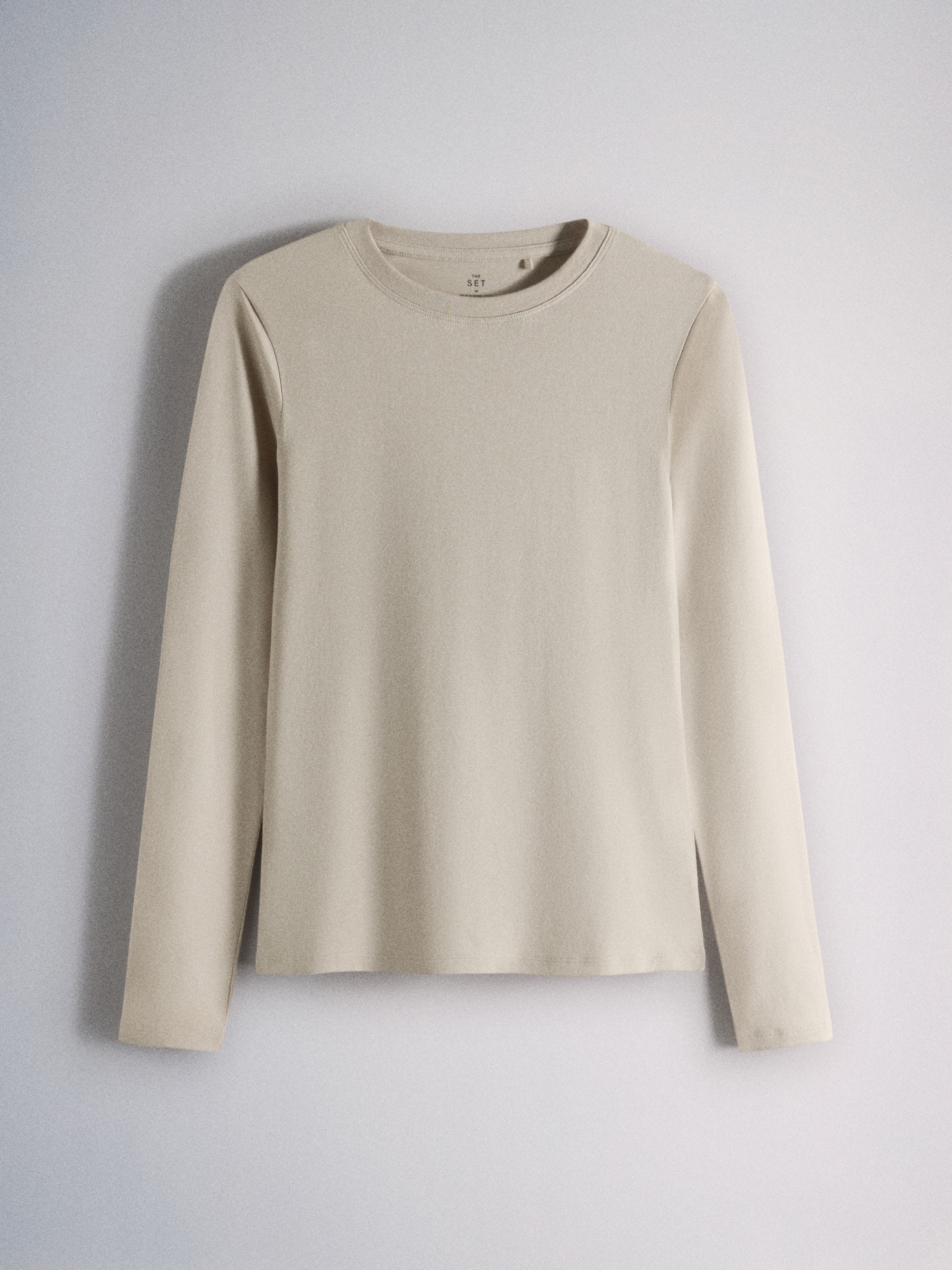 The Set 5 Pack Skinny Fit Crew Neck Long Sleeve T-Shirts - Neutral/Brown/Black/Leopard/Cream - Regular - SIP Still Life