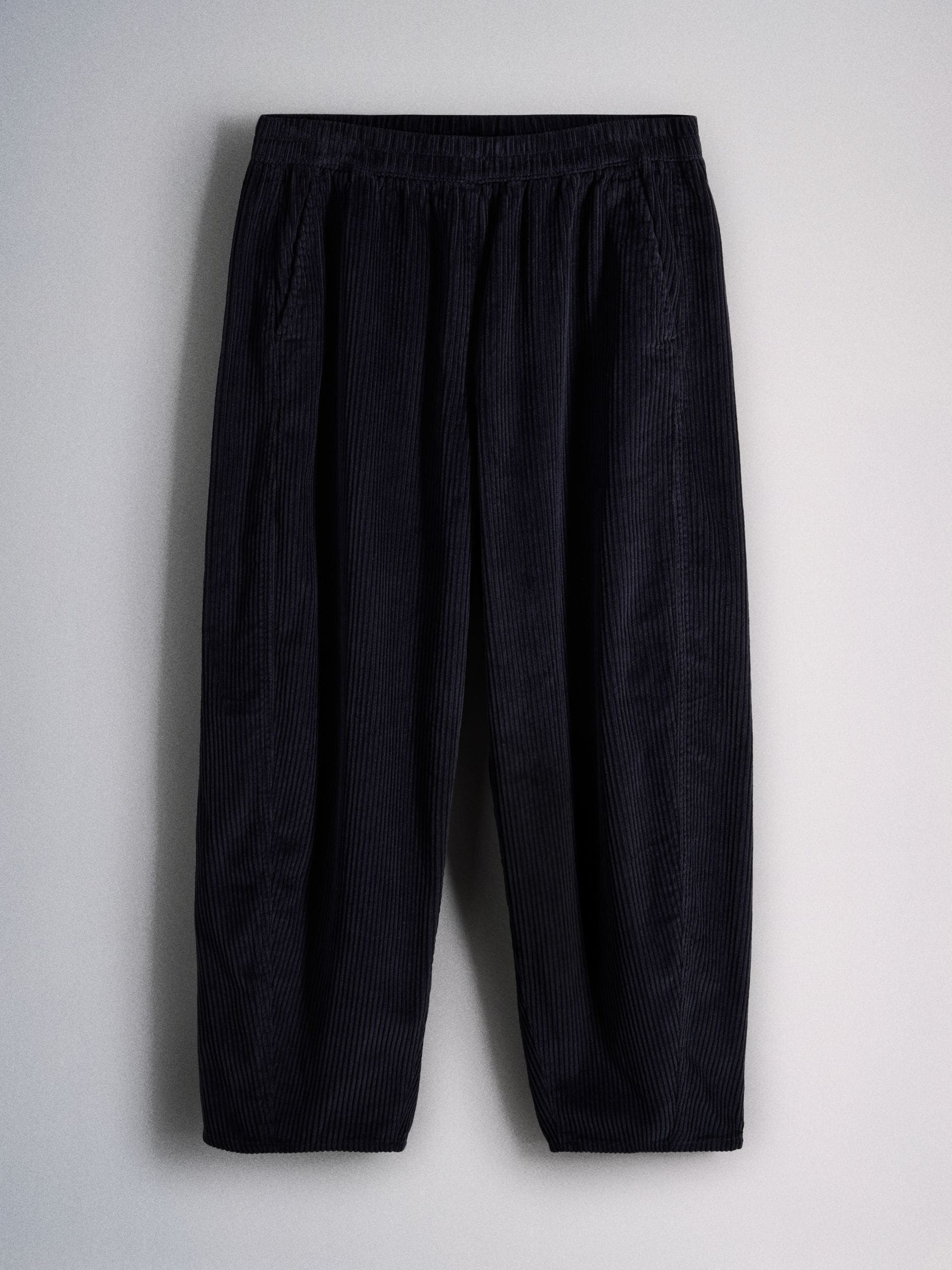 The Set 2 Pack Corduroy Barrel Trousers - Navy/Cream - Regular - SIP Still Life