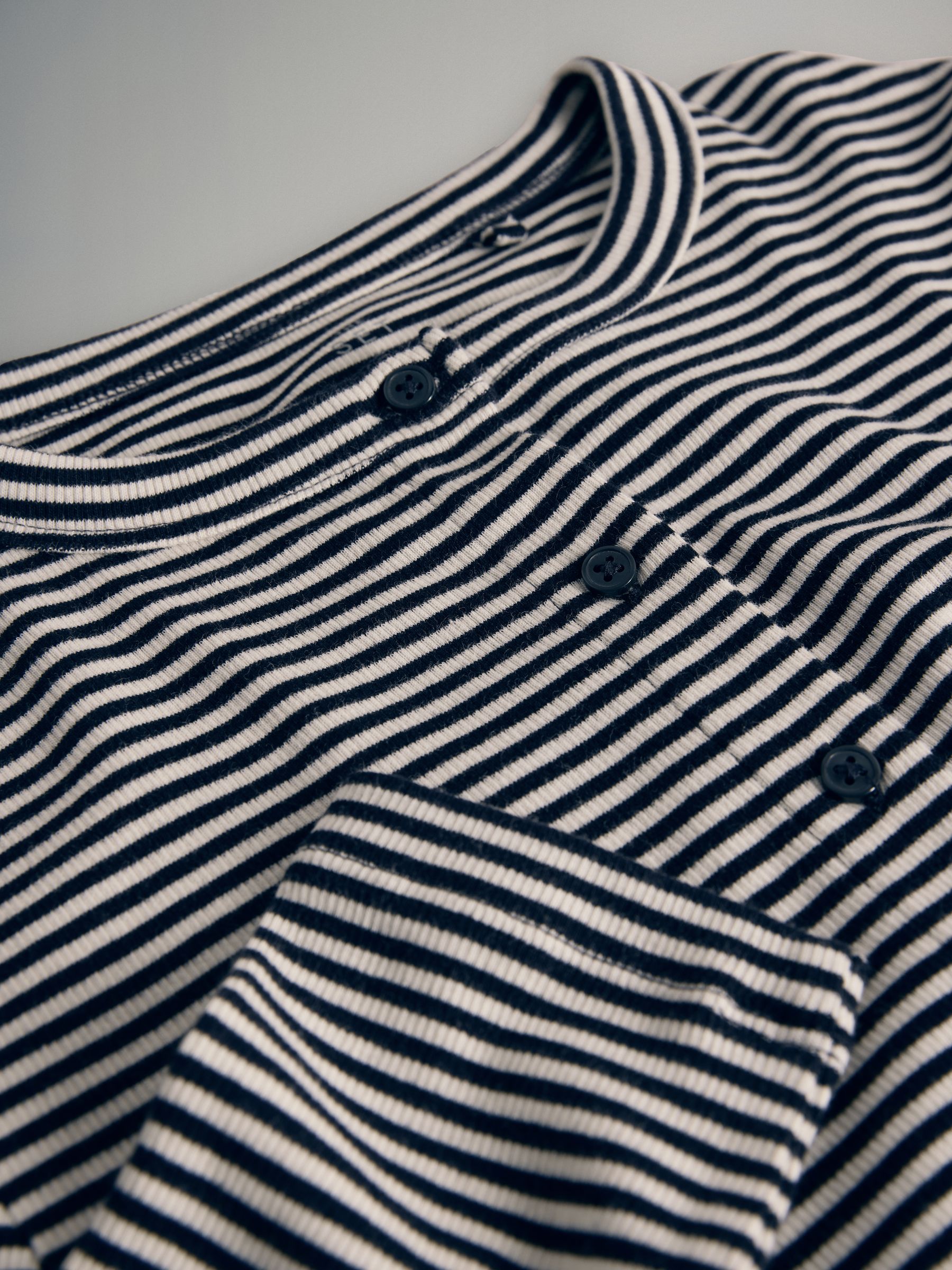 The Set Long Sleeve Button Through T-Shirts and Trousers Co-Ord Set - Stripe - Regular - SIP Still Life