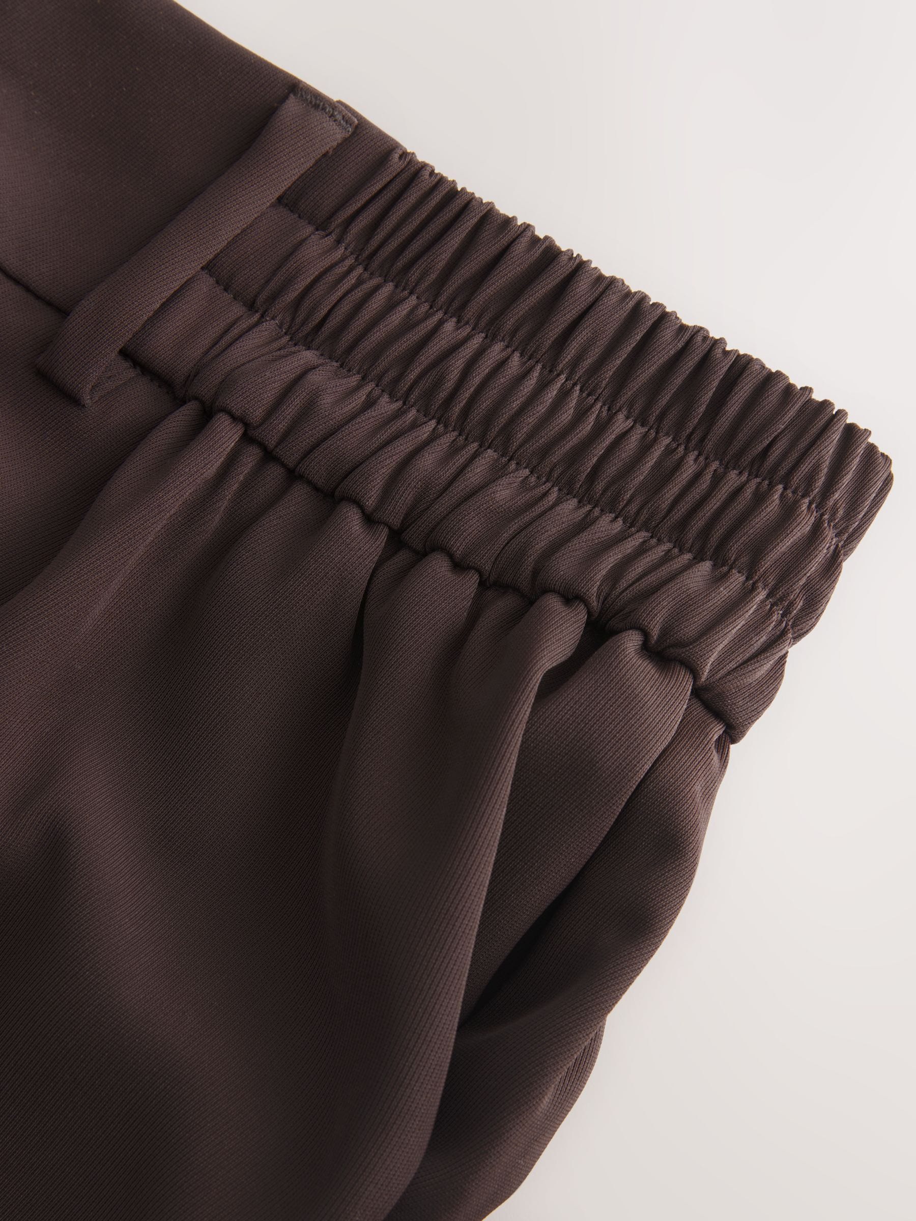 Elastic Back Wide Leg Trousers - Chocolate Brown Stripe - Regular - SIP Still Life
