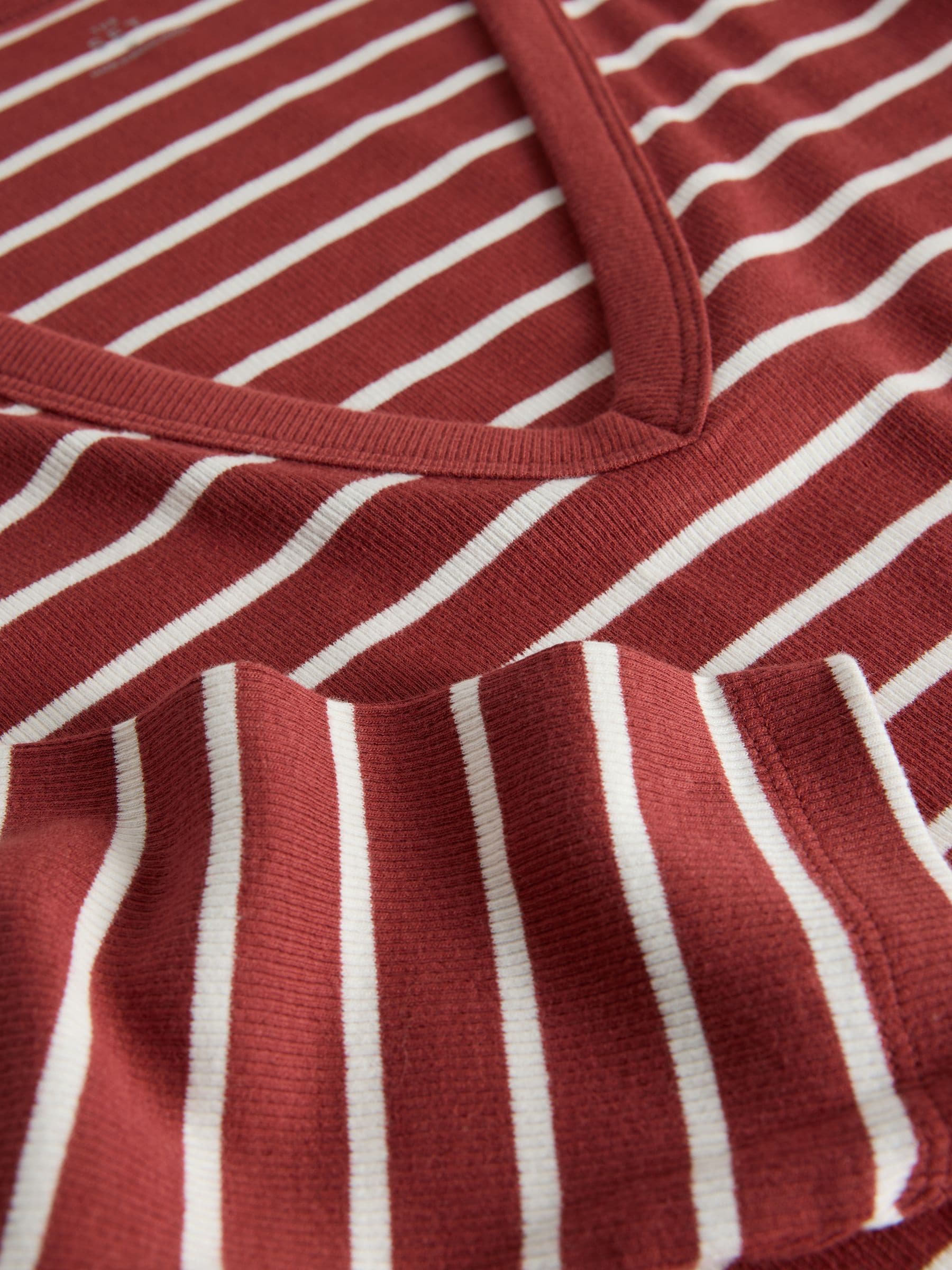 The Set 5 Pack V-Neck Ribbed Long Sleeve T-Shirts - Pink/Brown/Stripe - Regular - SIP Still Life