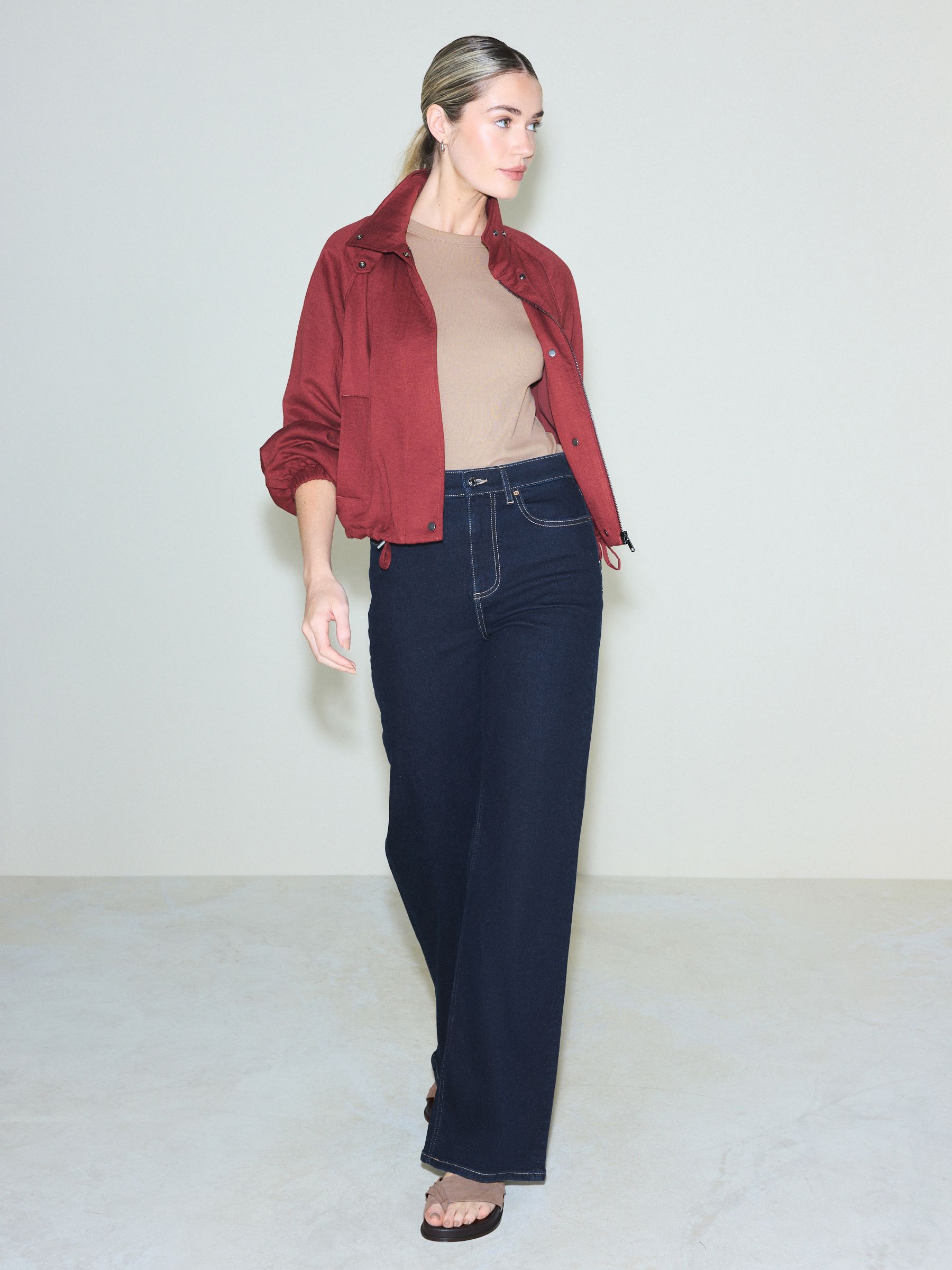 High Rise Stretch Wide Leg Jeans - Indigo Rinse Blue - Regular - Location Worn
