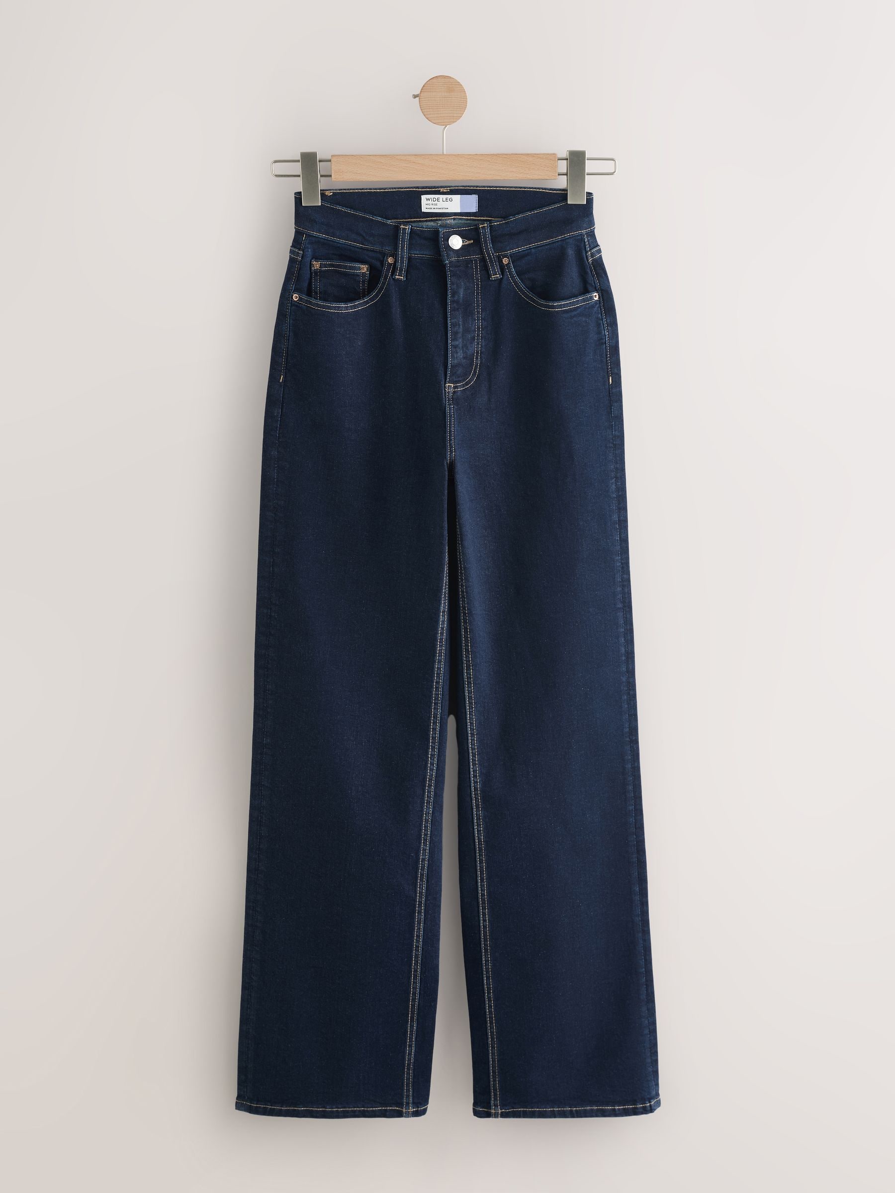 High Rise Stretch Wide Leg Jeans - Indigo Rinse Blue - Regular - SIP Still Life