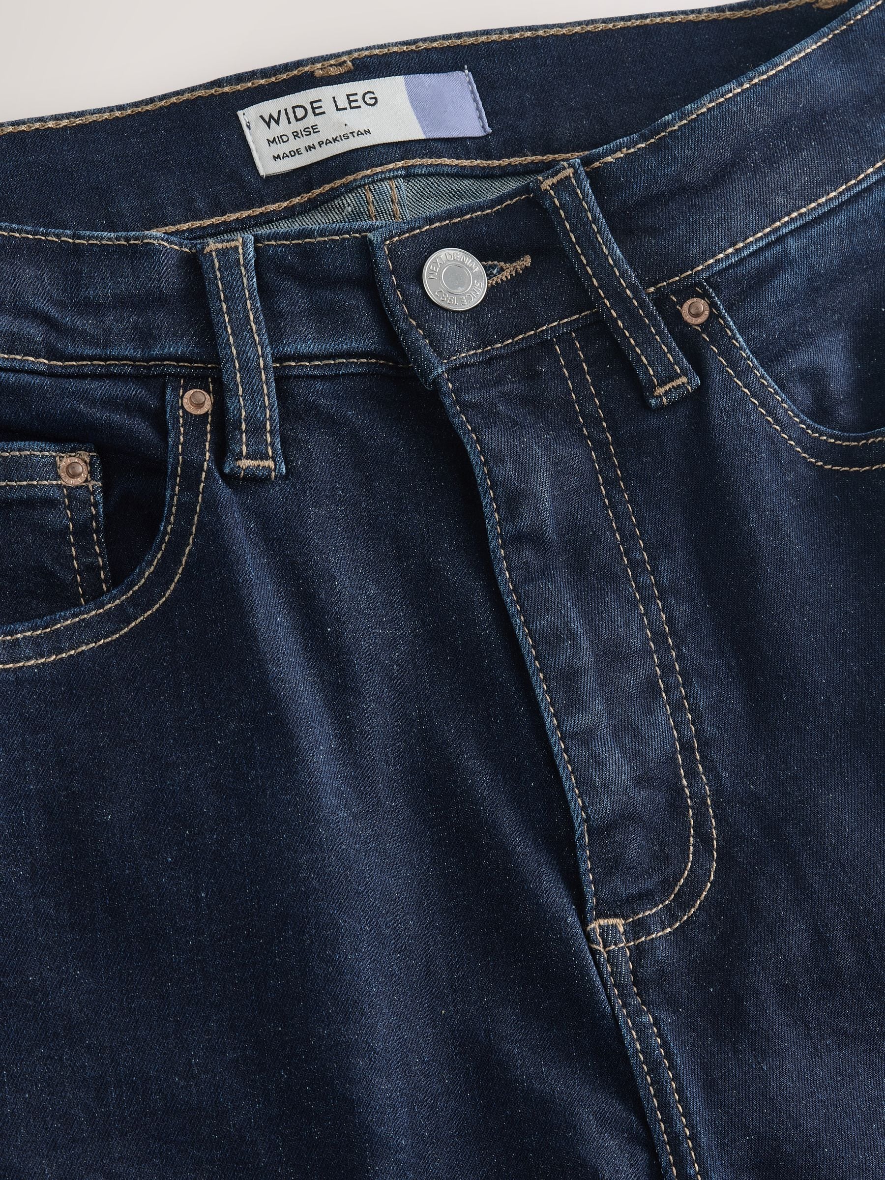 High Rise Stretch Wide Leg Jeans - Indigo Rinse Blue - Regular - SIP Still Life