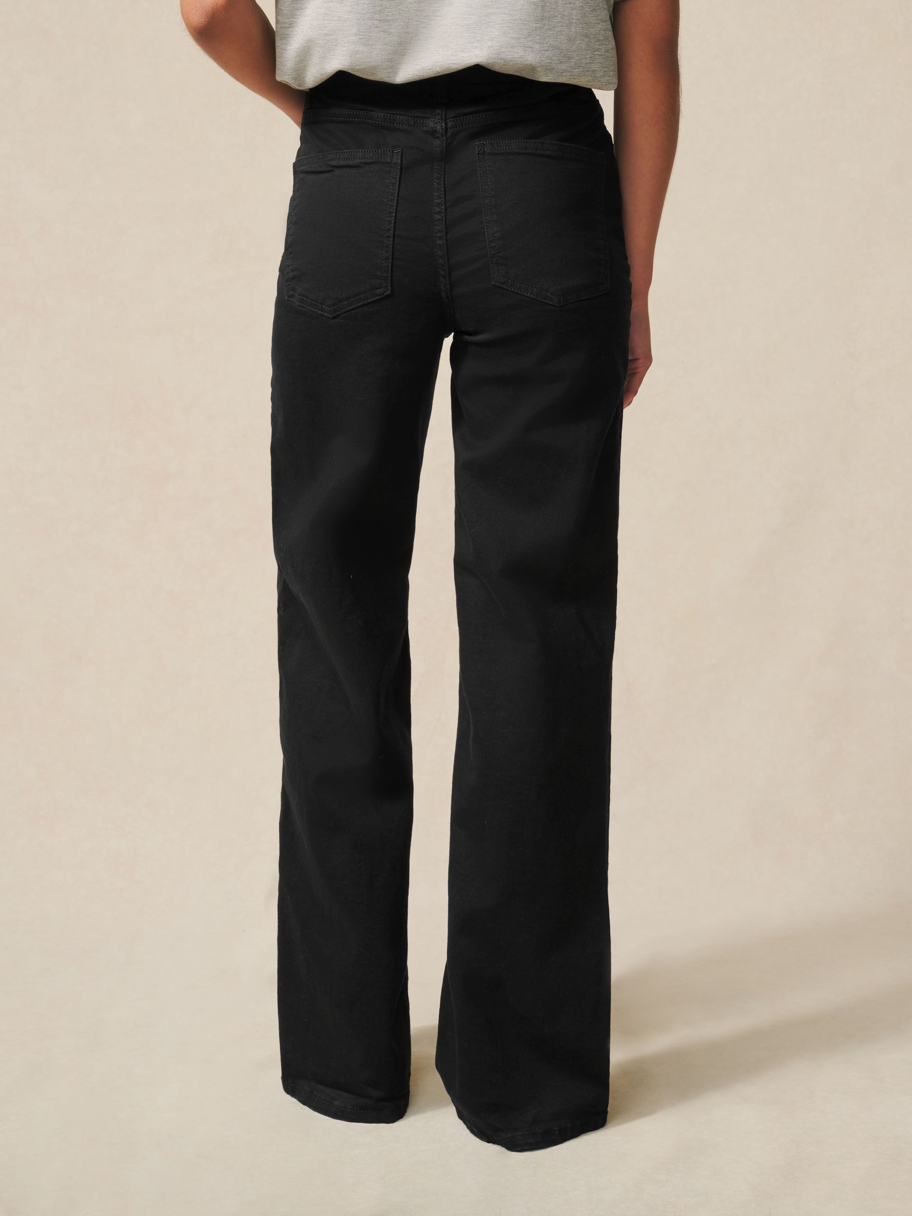 High Rise Stretch Wide Leg Jeans - Black - Regular - SIP Worn