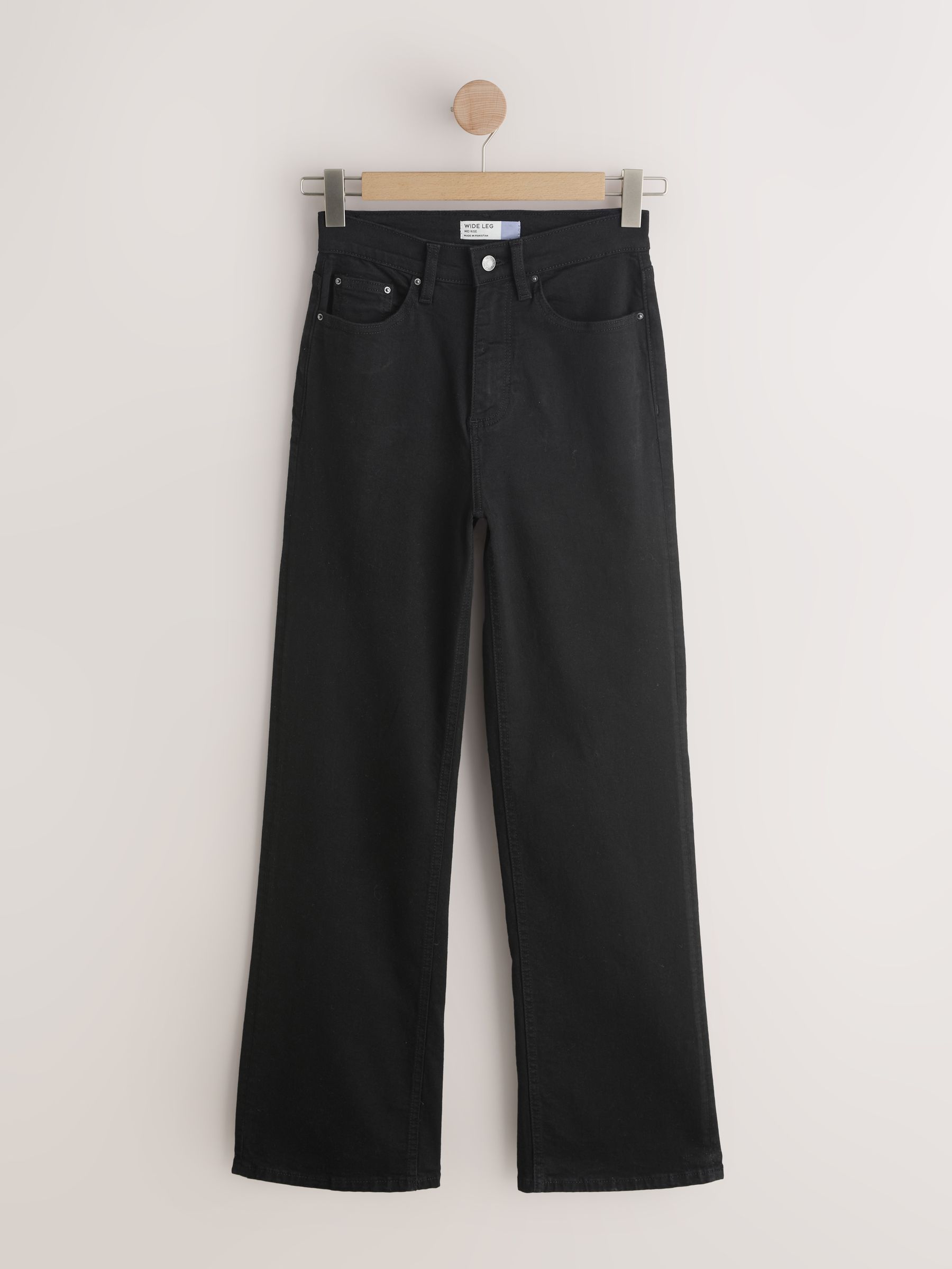High Rise Stretch Wide Leg Jeans - Black - Regular - SIP Still Life