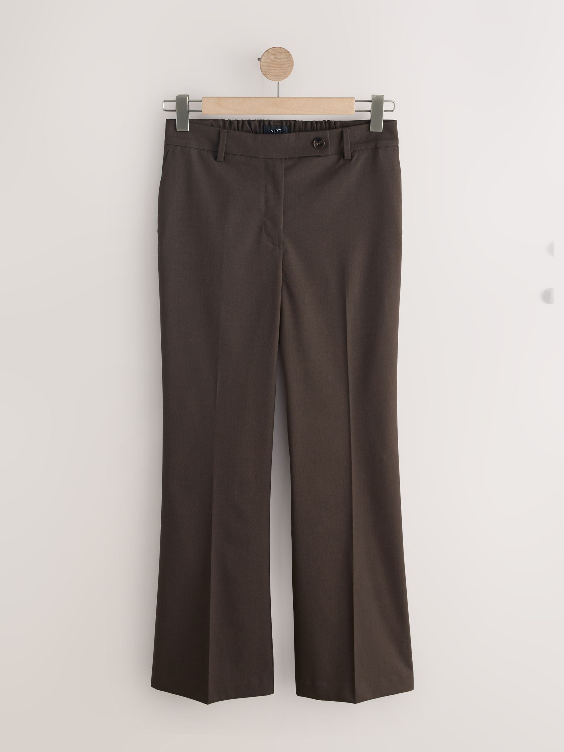 Tailored Bootcut Trousers With Wool - Chocolate Brown - Regular - SIP Still Life