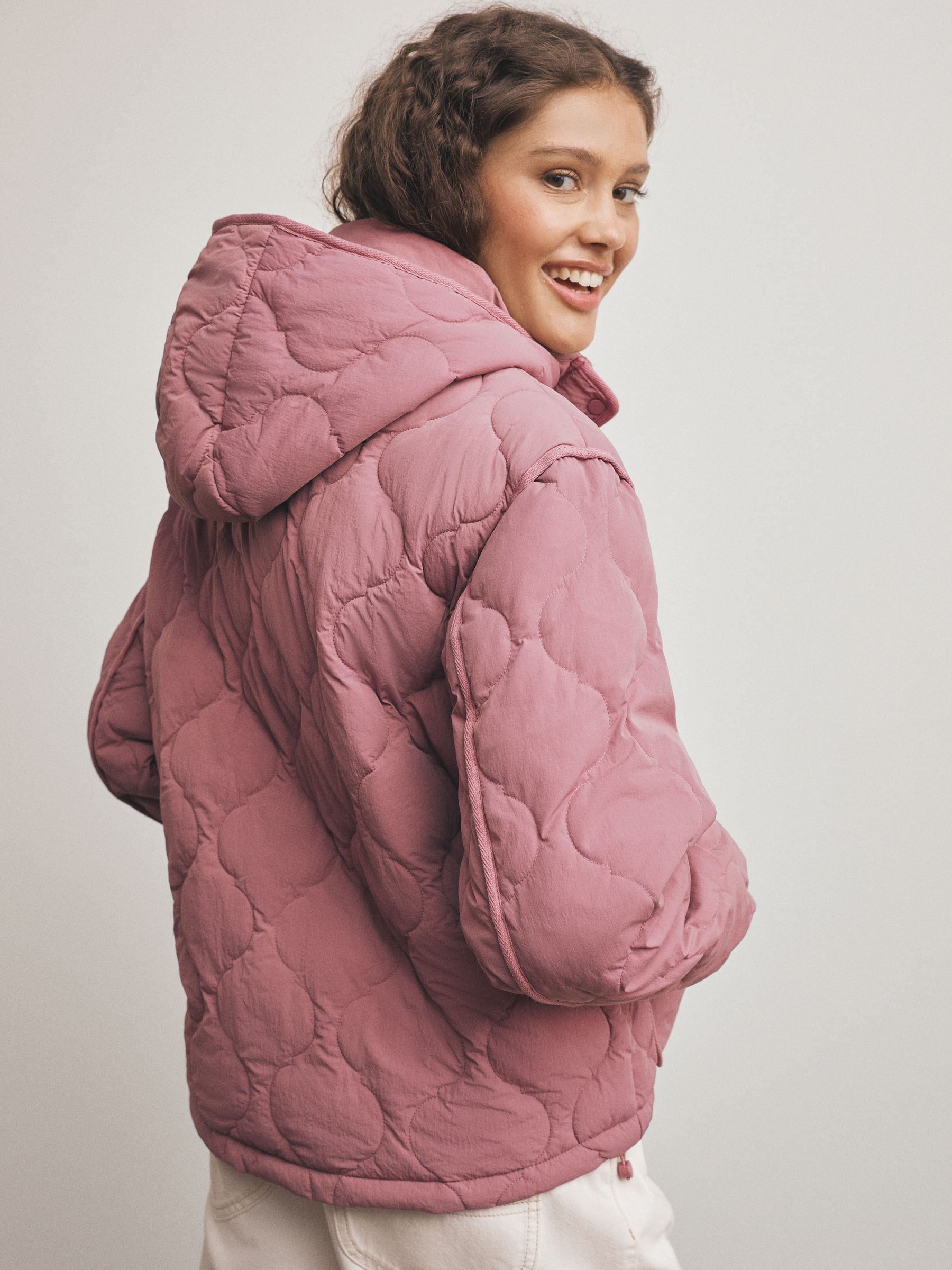 Shower Resistant Lightweight Quilted Jacket - Pink - Regular - SIP Worn