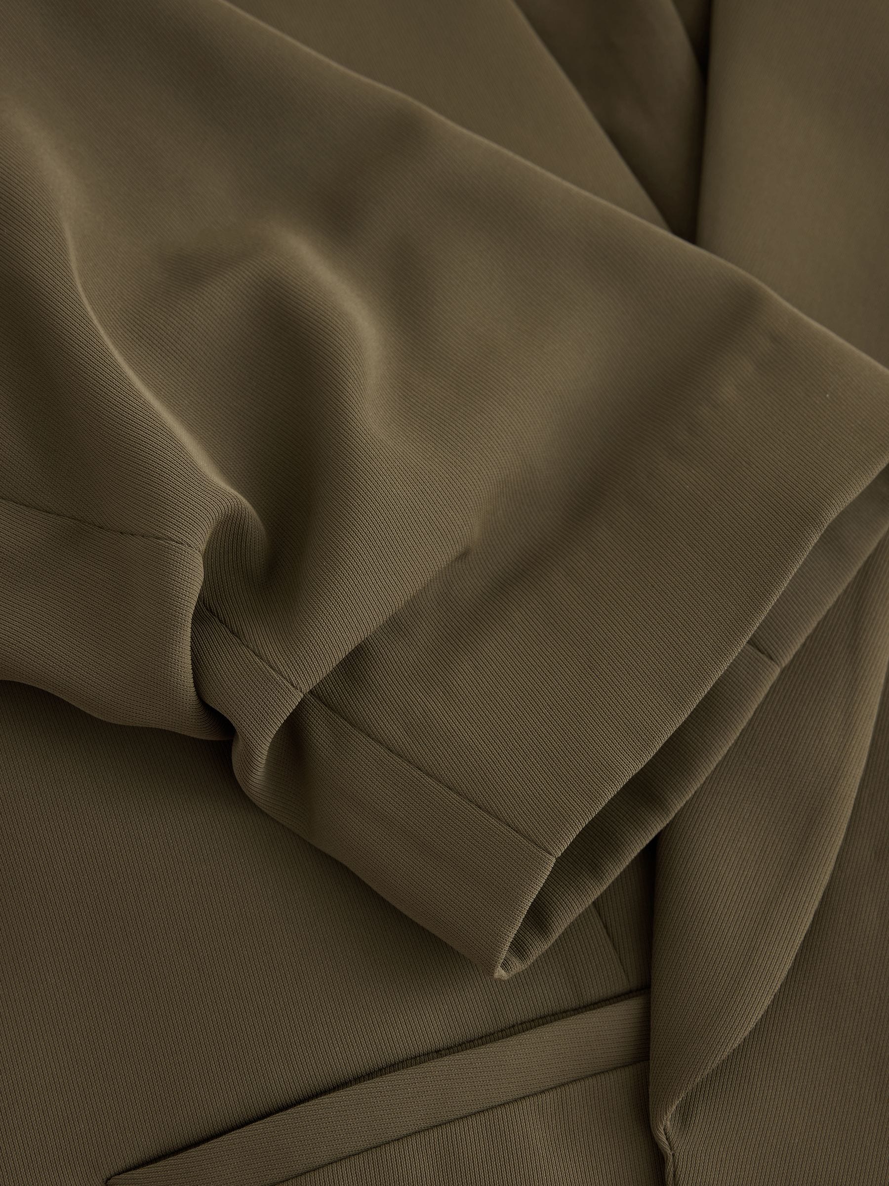 Relaxed Ruched Sleeve Blazer - Olive Green - Regular - SIP Still Life