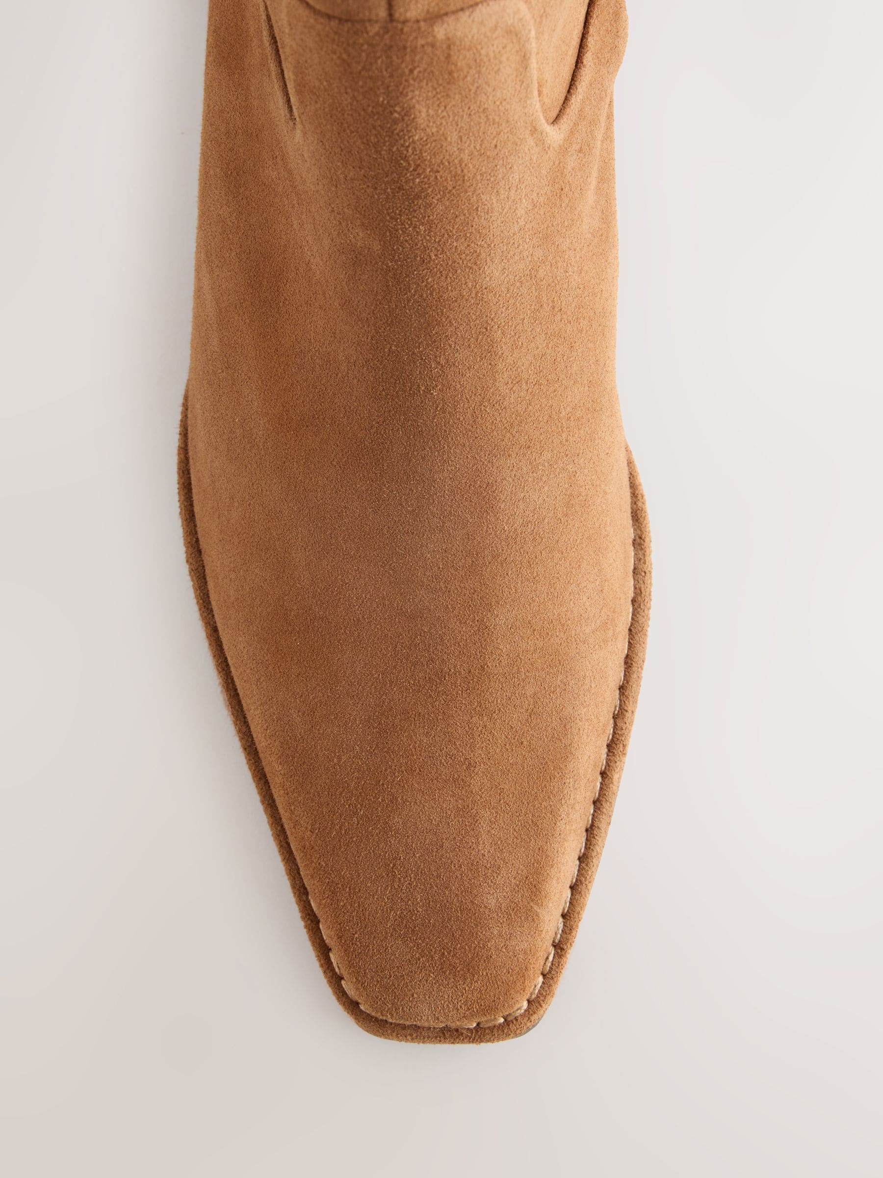 Forever Comfort® Standard/Wide Fit Leather Ankle Western Boots - Tan Brown Suede - Regular - SIP Still Life