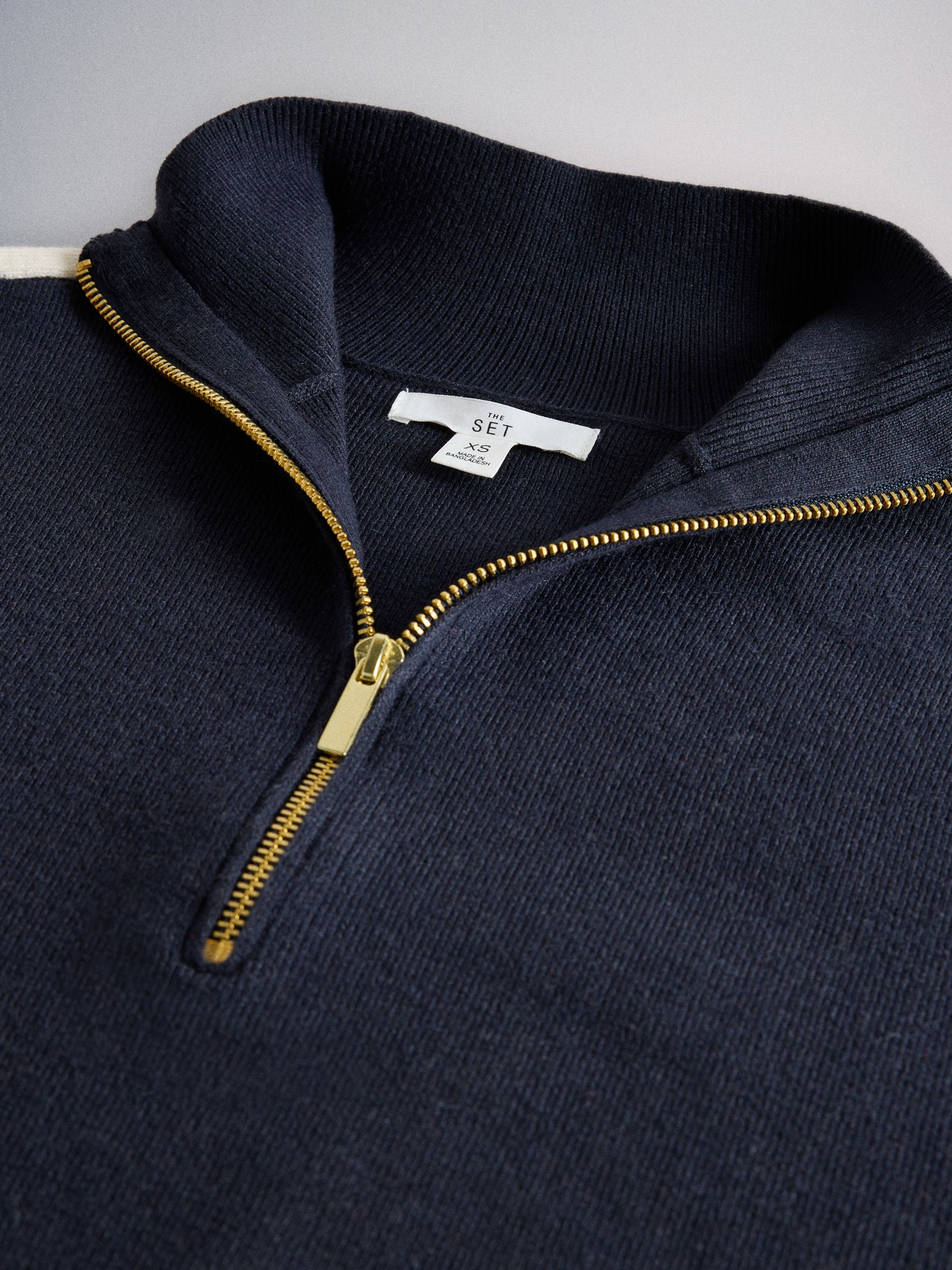 The Set Jumper and Joggers Co-Ord Set With Side Stripe Tipping - Navy Blue - Regular - SIP Still Life