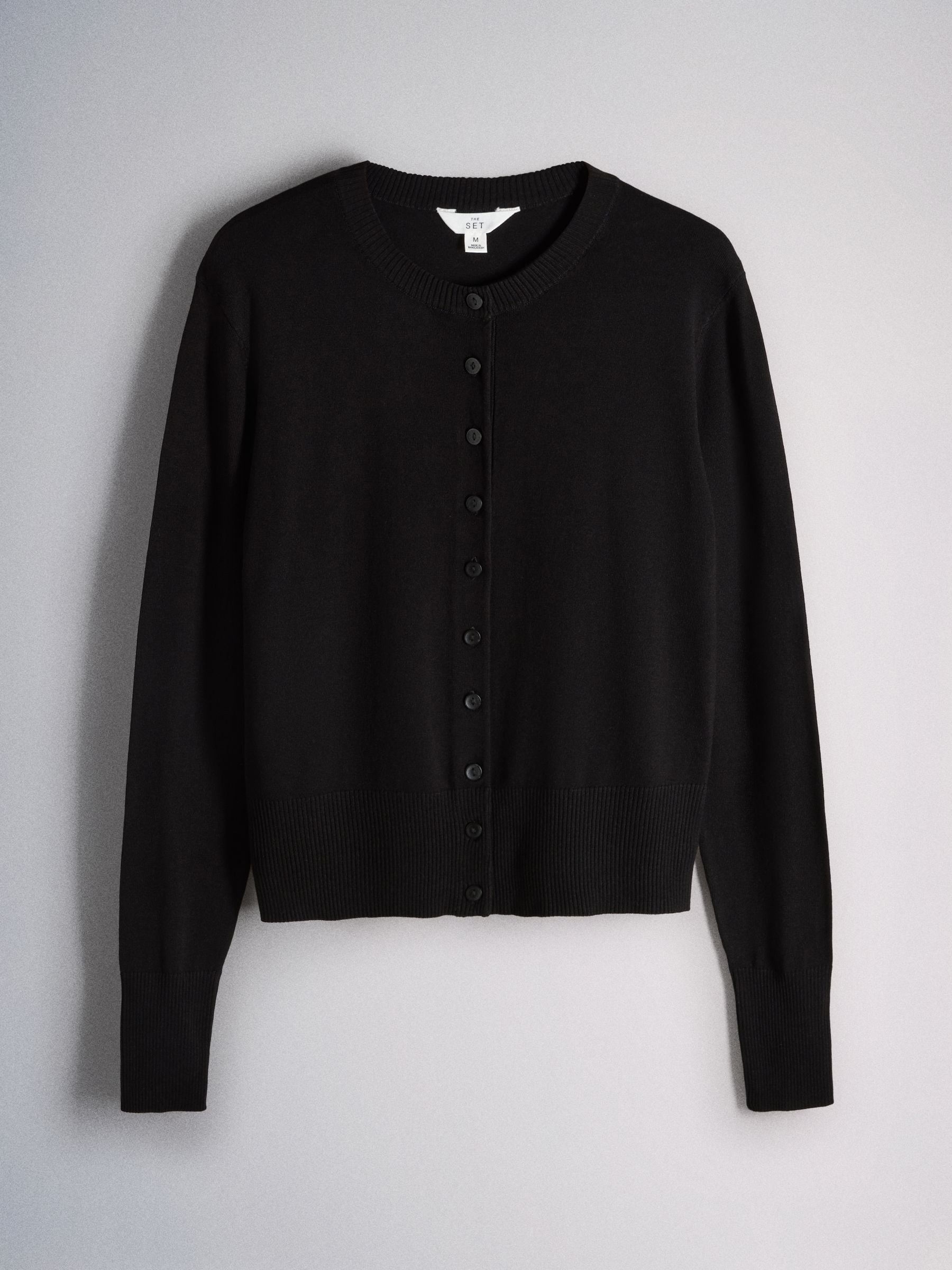 The Set 4 Pack Fine Knit Button Through Cardigan - Black/Chocolate Brown/Cinder Brown/Cream - Regular - SIP Still Life