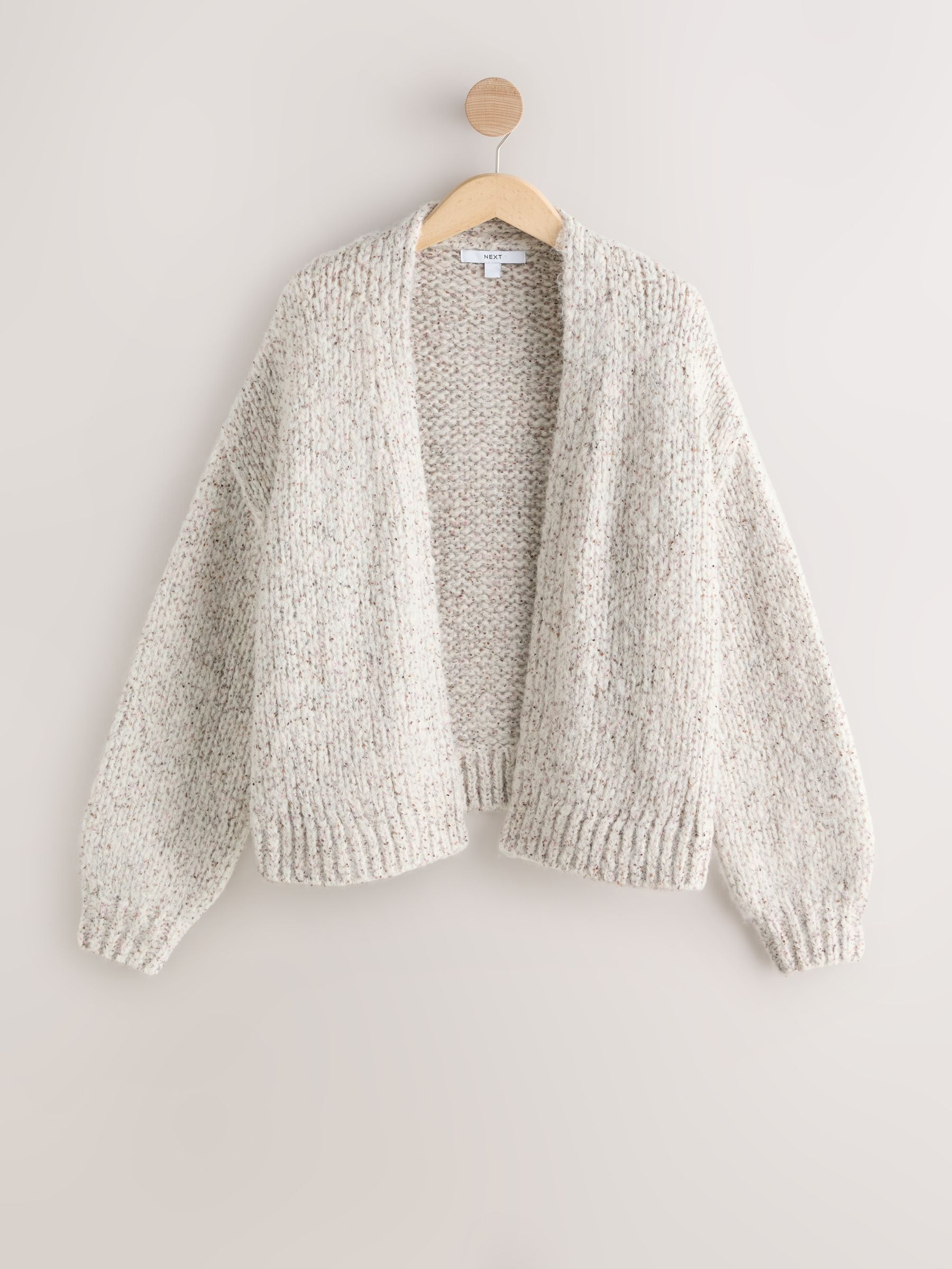 Soft Touch Chunky Knit Open Cardigan - Neutral Neppy - Regular - SIP Still Life