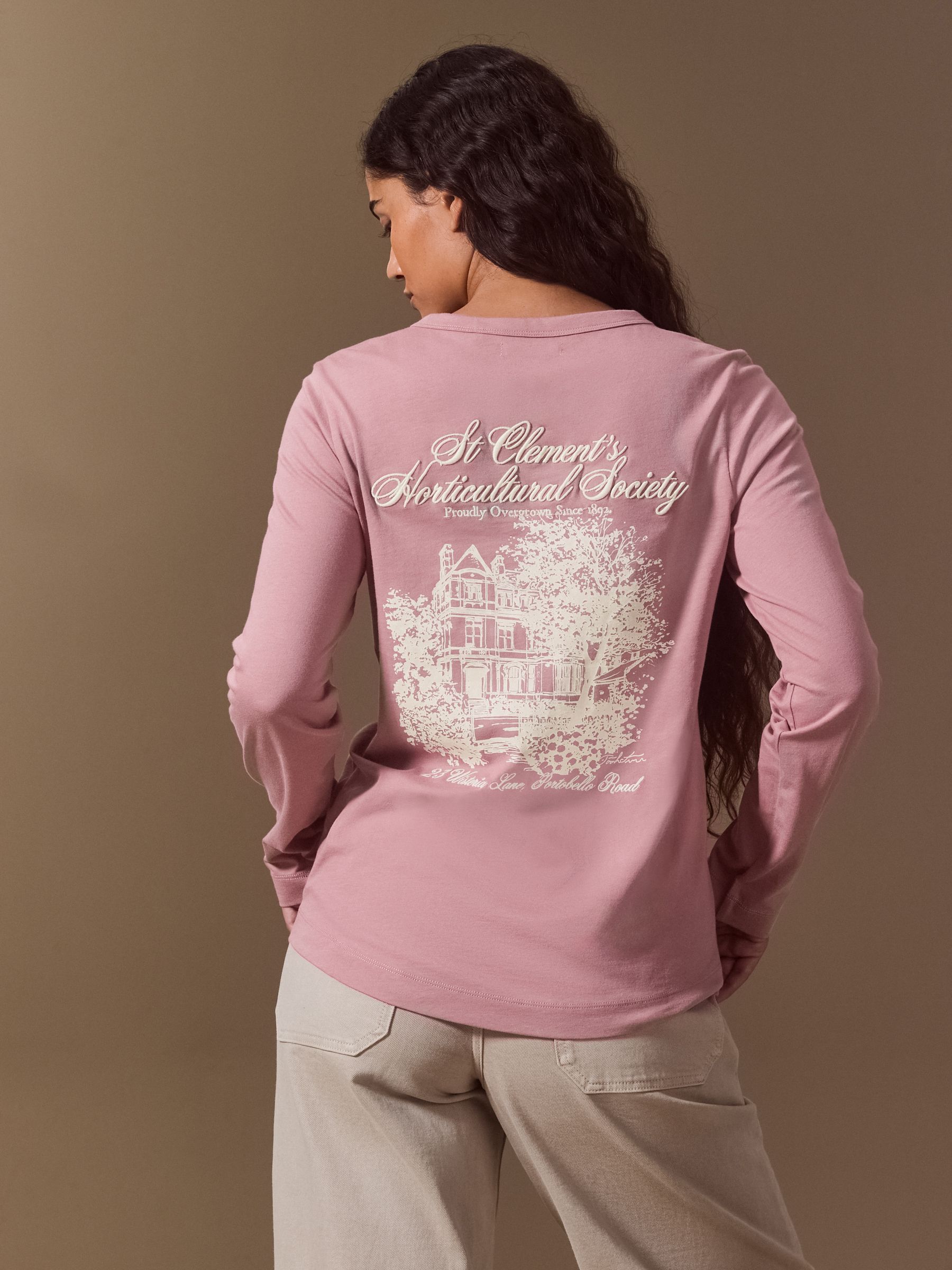 Long Sleeve Crew Neck T-Shirt - Pink - Regular - Location Worn
