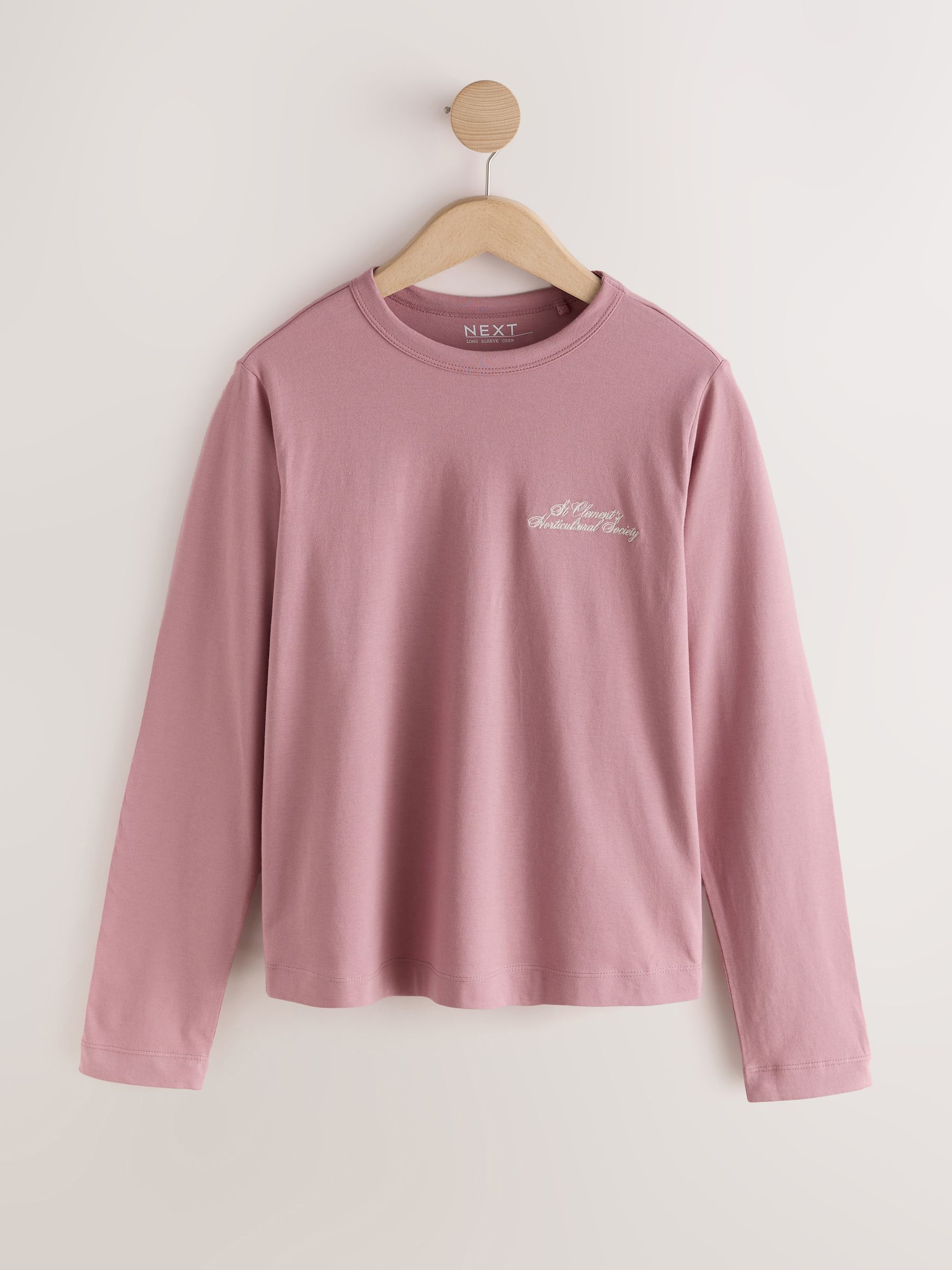 Long Sleeve Crew Neck T-Shirt - Pink - Regular - SIP Still Life