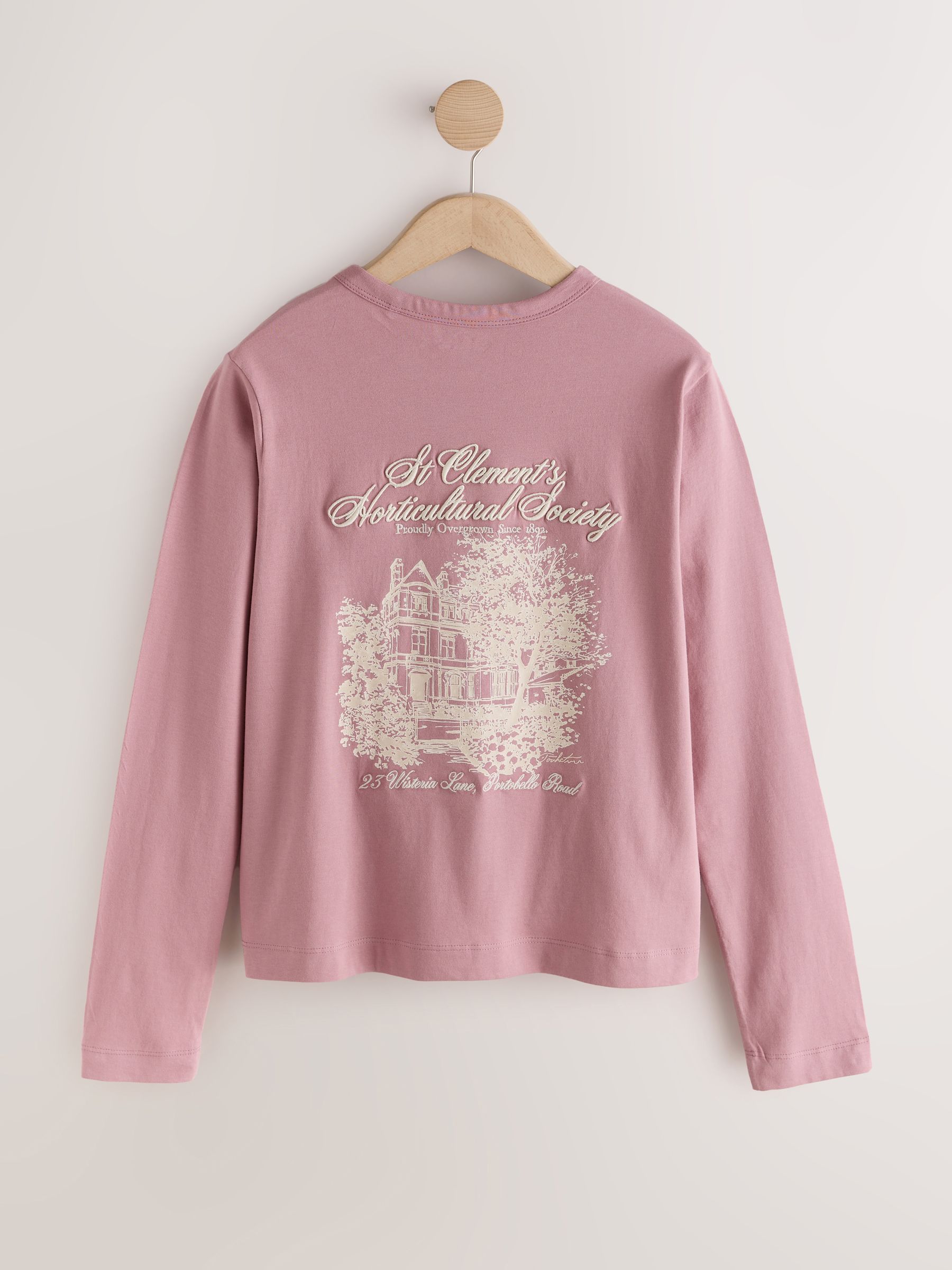 Long Sleeve Crew Neck T-Shirt - Pink - Regular - SIP Still Life