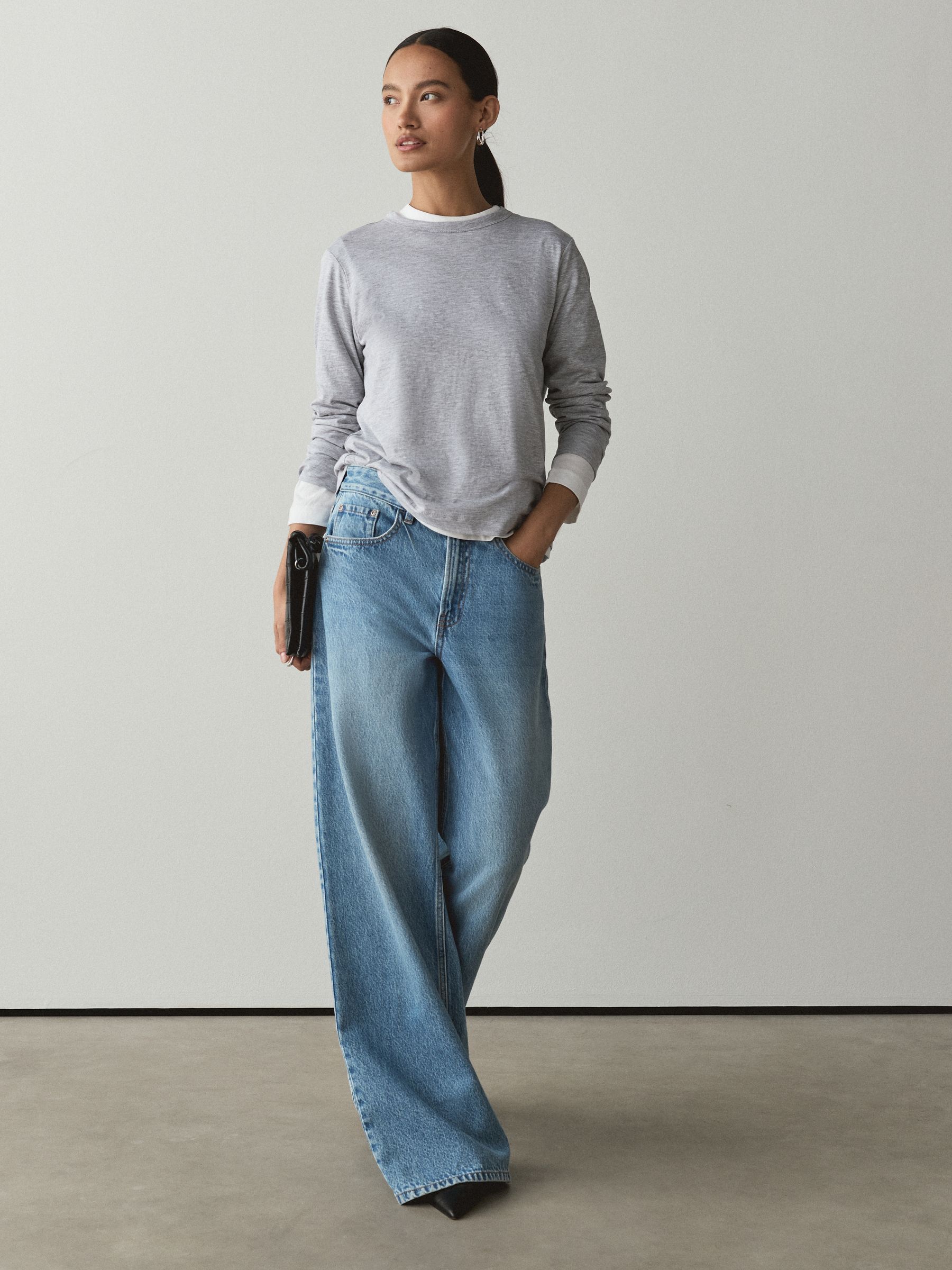 Long Sleeve Crew Neck T-Shirt - Grey - Regular - SIP Worn