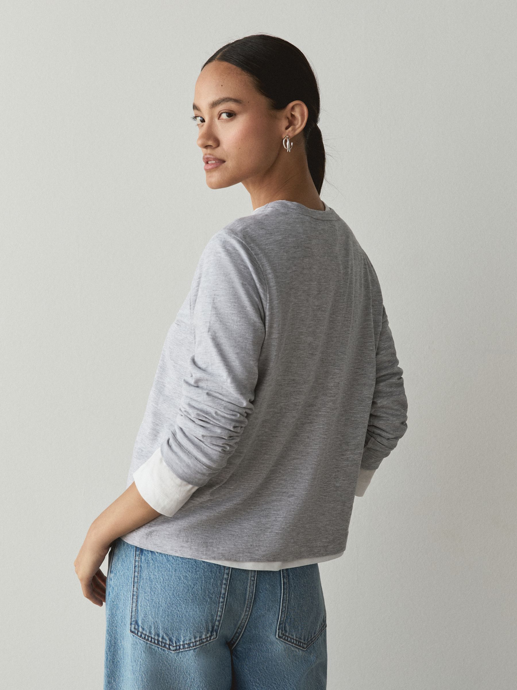 Long Sleeve Crew Neck T-Shirt - Grey - Regular - SIP Worn