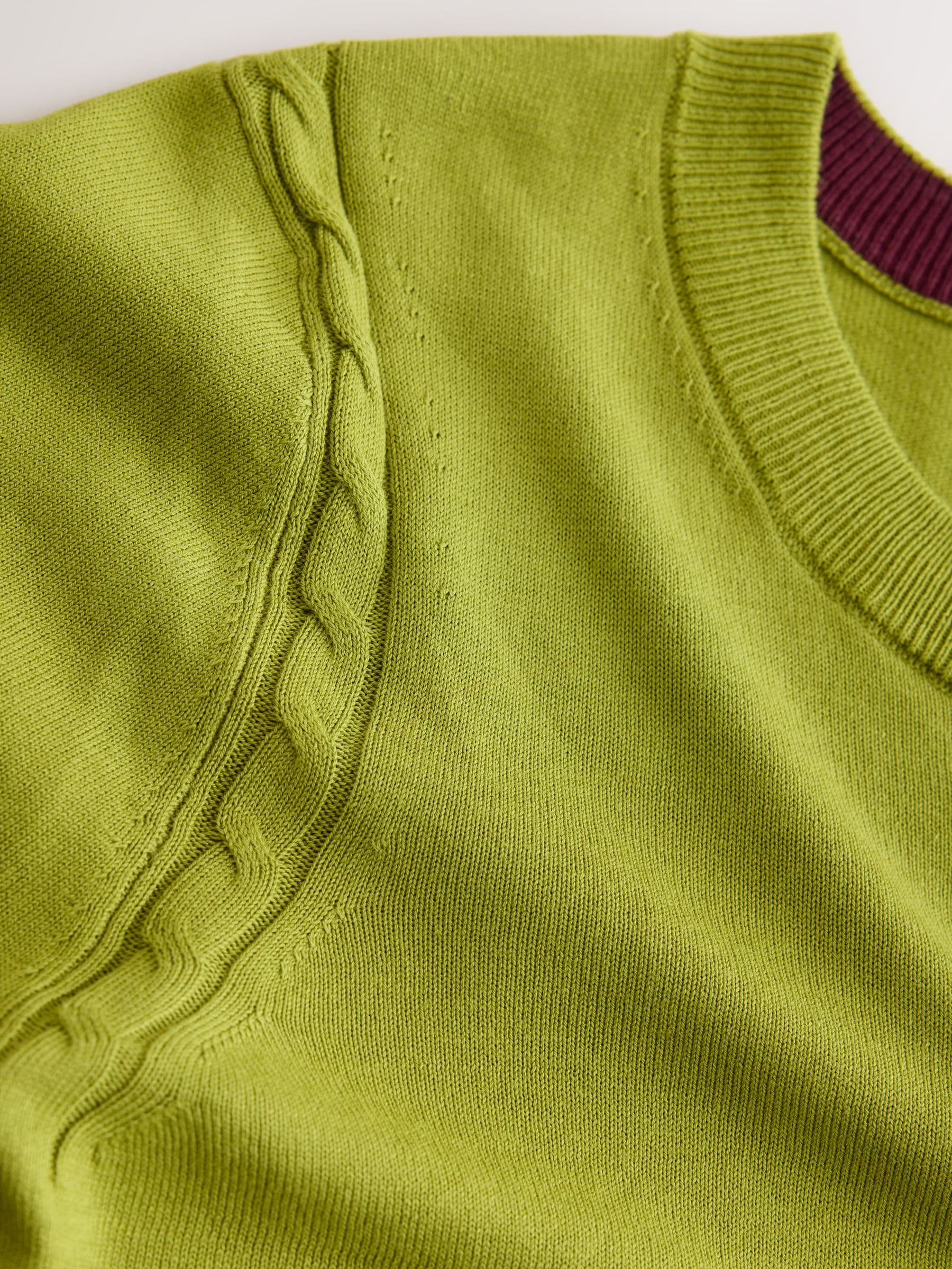 Cotton Rich Soft Touch Long Sleeve Crew Neck Jumper - Green Sausage Dog - Regular - SIP Still Life