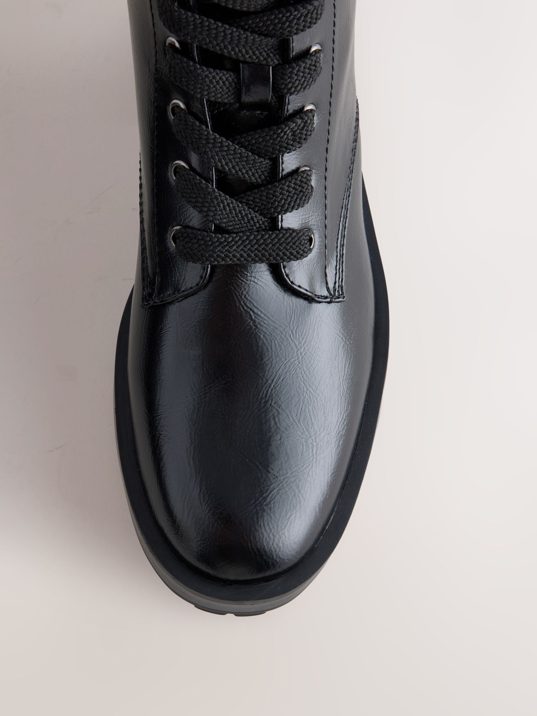 Forever Comfort® Standard/Wide Fit Cleat Casual Lace-Up Boots - Black - Regular - SIP Still Life