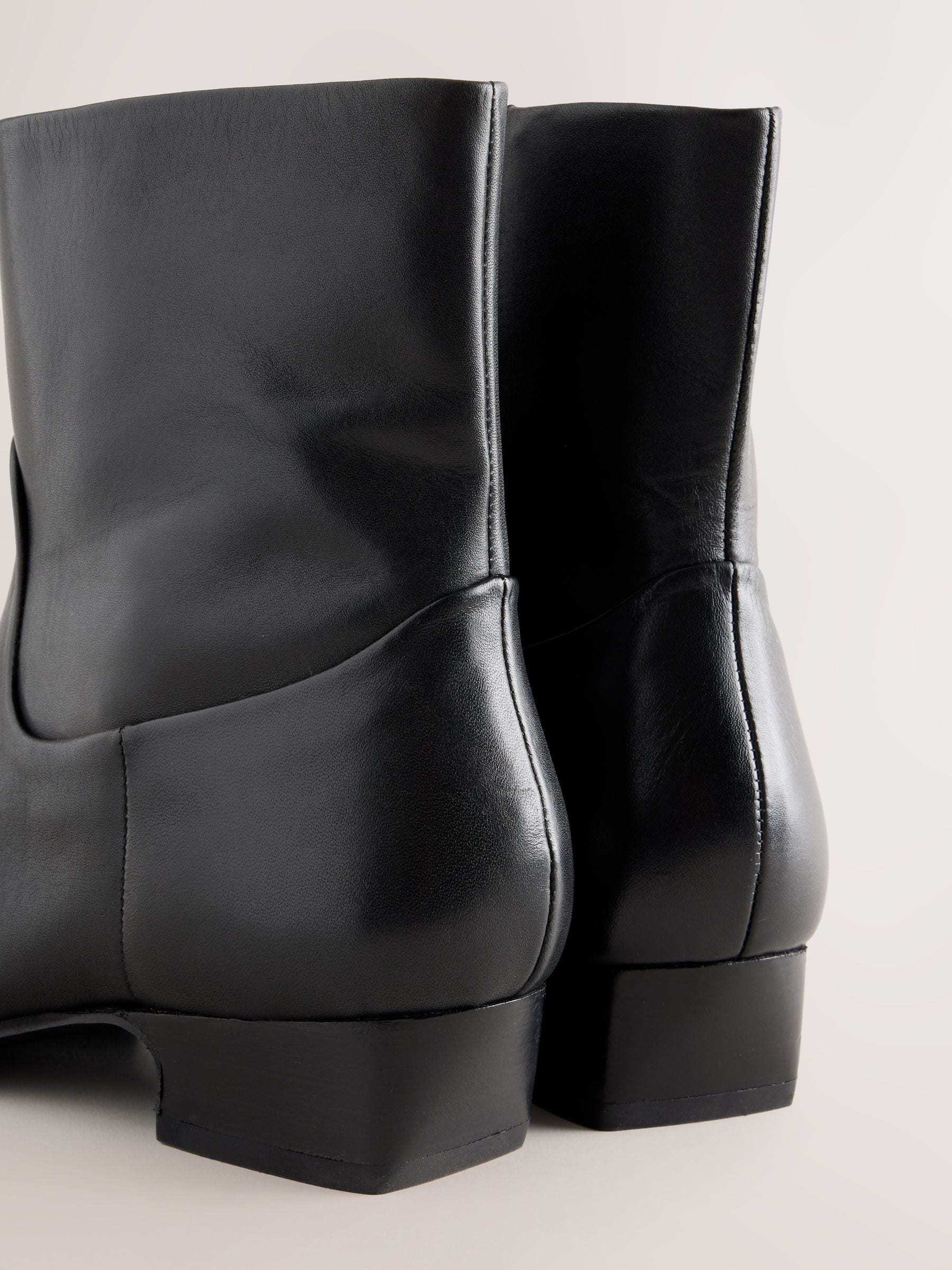 Forever Comfort® Standard/Wide Fit Leather Ankle Western Boots - Black - Regular - SIP Still Life