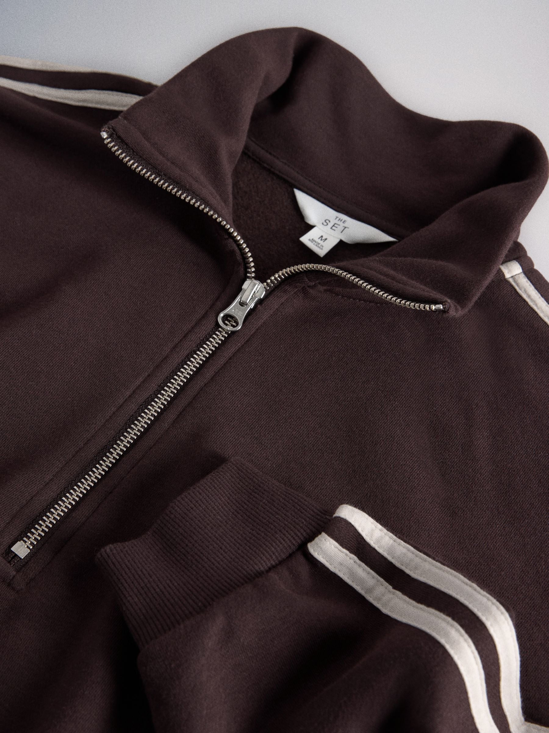 The Set Funnel Neck Sweat with Straight Leg Joggers Co-Ord Set - Brown - Regular - SIP Still Life