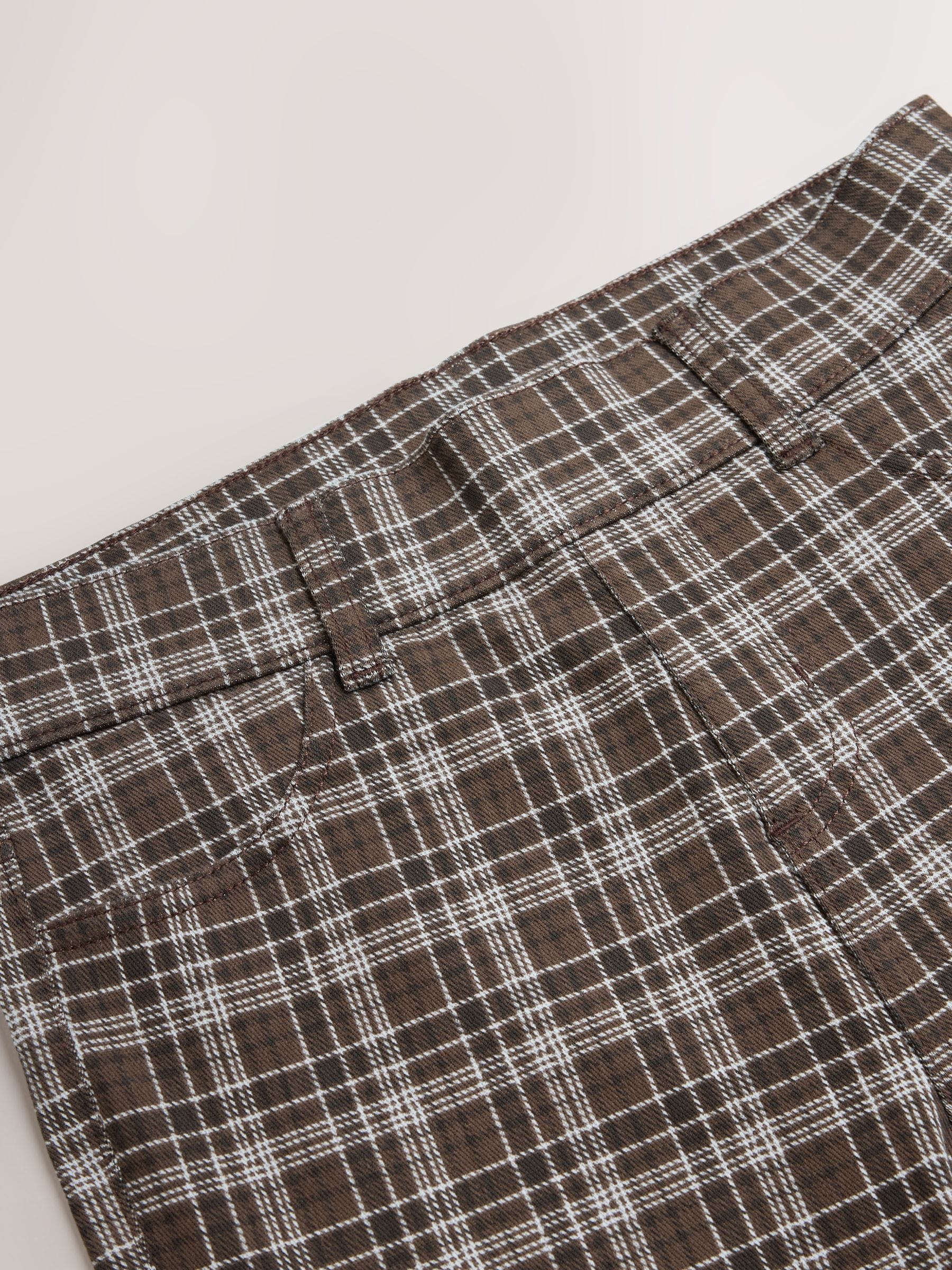 Jersey Bootcut Leggings - Chocolate Brown Check Print - Regular - SIP Still Life