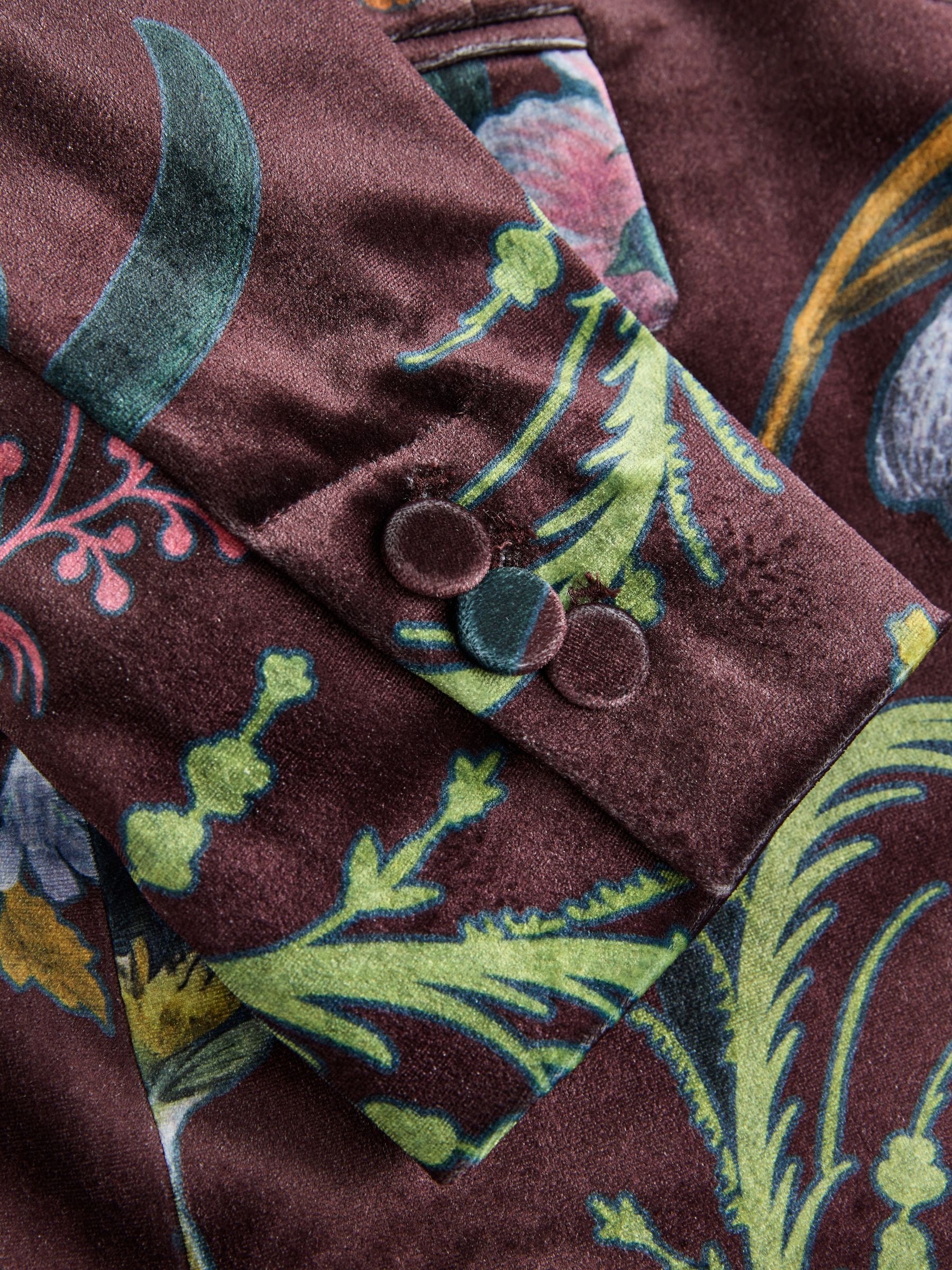 Velvet Single Breasted Blazer - Print - Regular - SIP Still Life