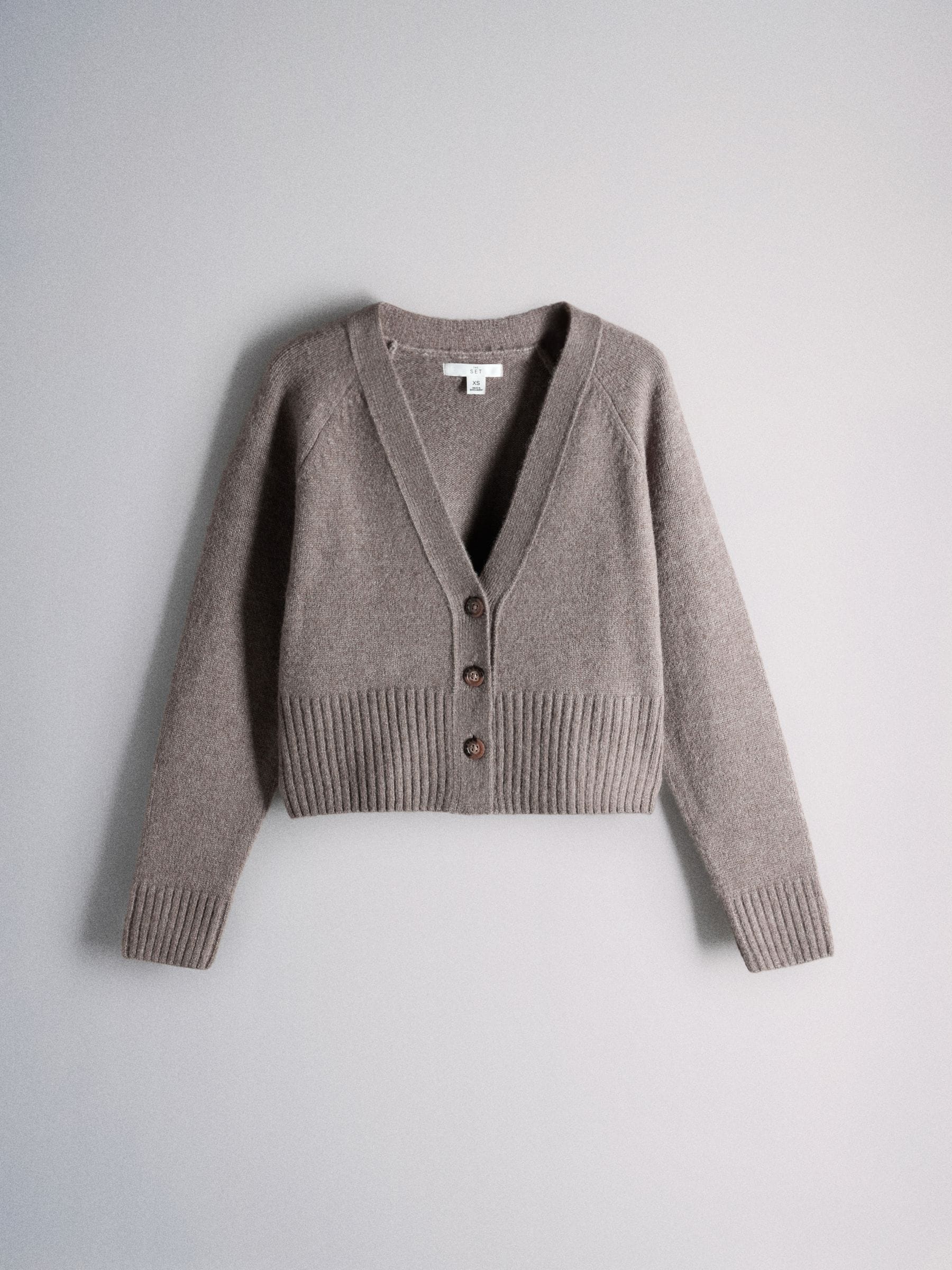 The Set Wool Blend Coord Cardigan & Legging Set - Mink Marl/Brown - Regular - SIP Still Life