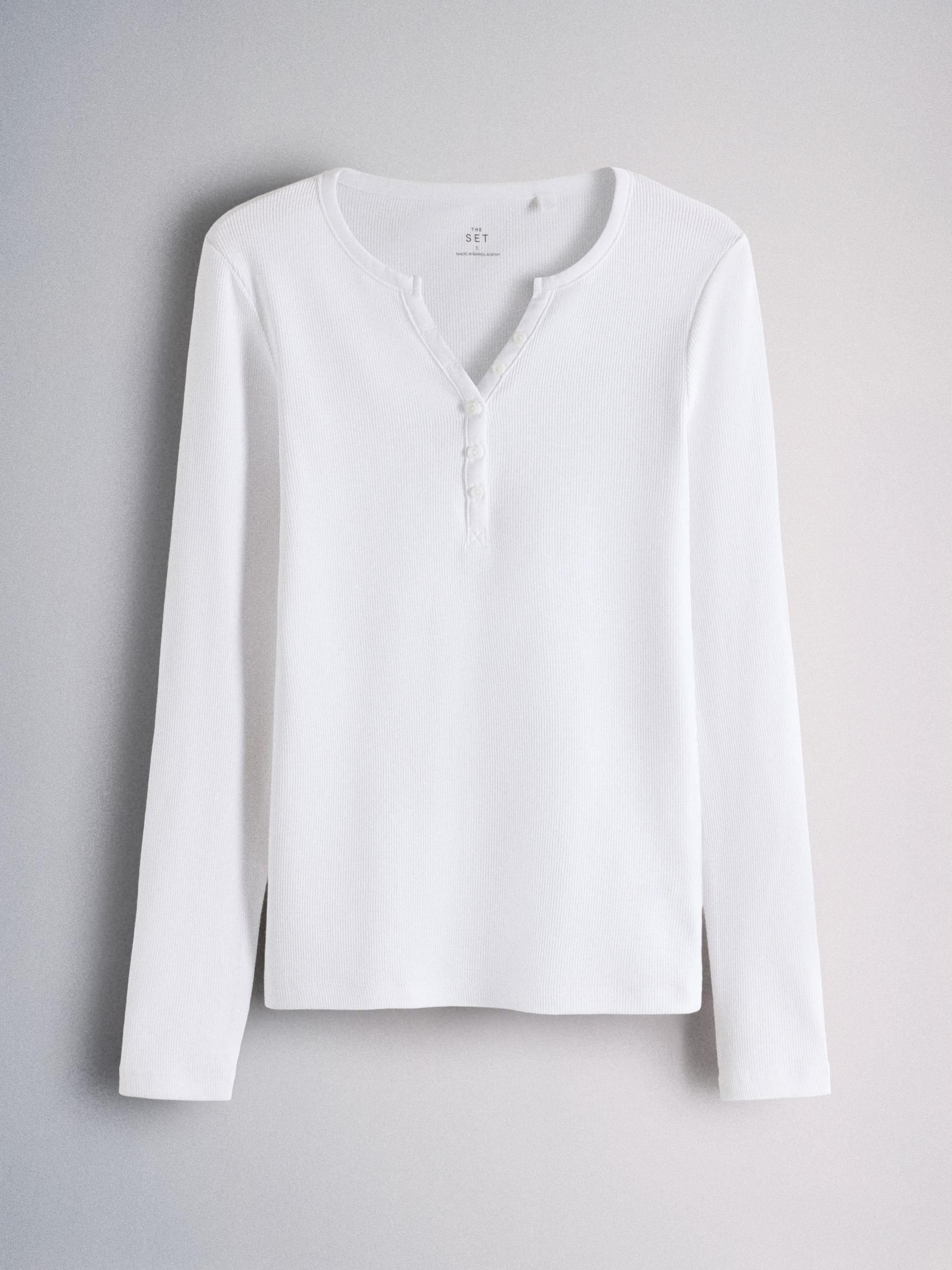 The Set 4 Pack Long Sleeve Button Henley T-Shirts - Brown/Neutral/Oat Marl/White - Regular - SIP Still Life