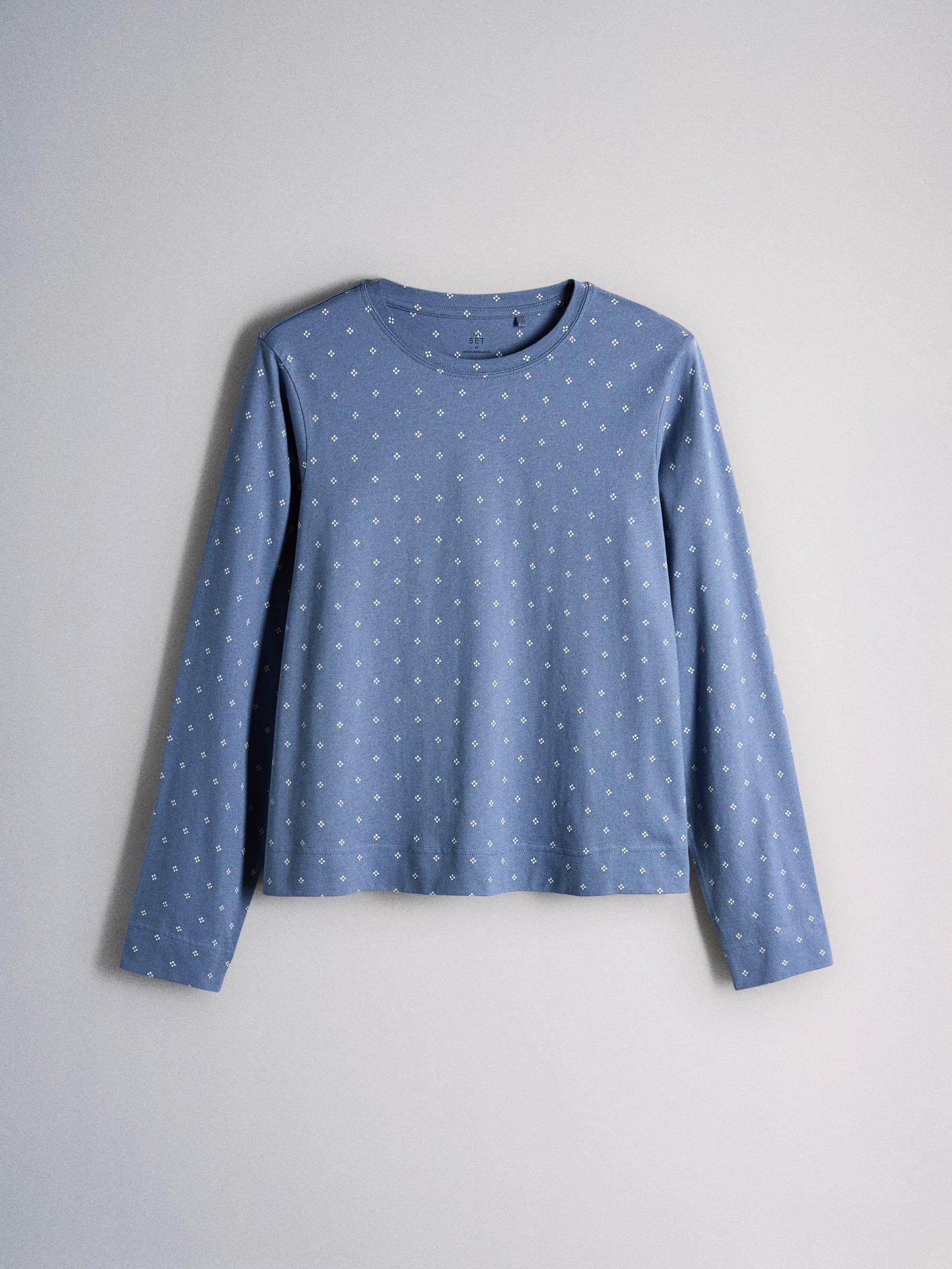 The Set 3 Pack Long Sleeve 100% Cotton Pyjamas - Blue/Light Taupe/Blue Star Print - Regular - SIP Still Life