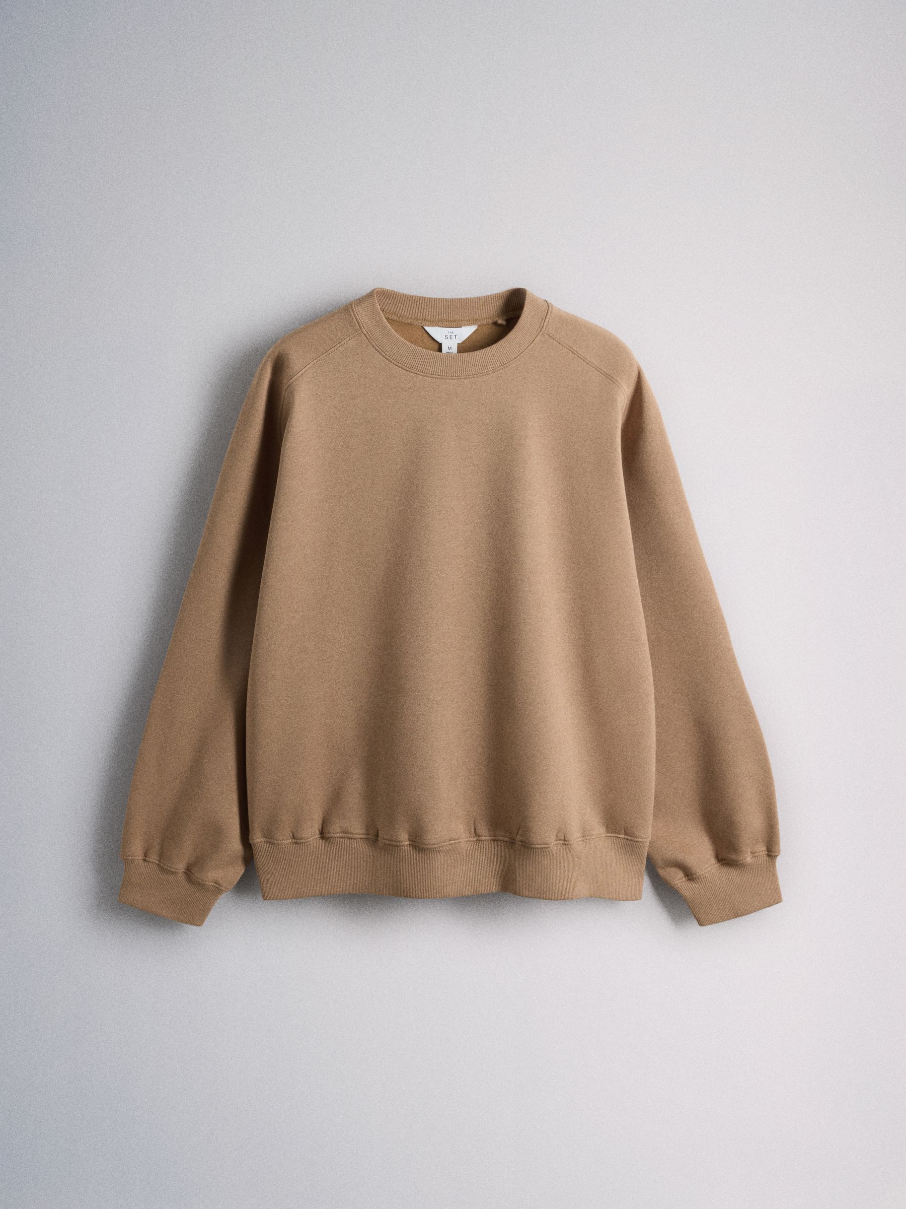 The Set 3 Pack Saddle Sleeve Crew Neck Sweatshirts - Cream/Brown/Chocolate - Regular - SIP Still Life