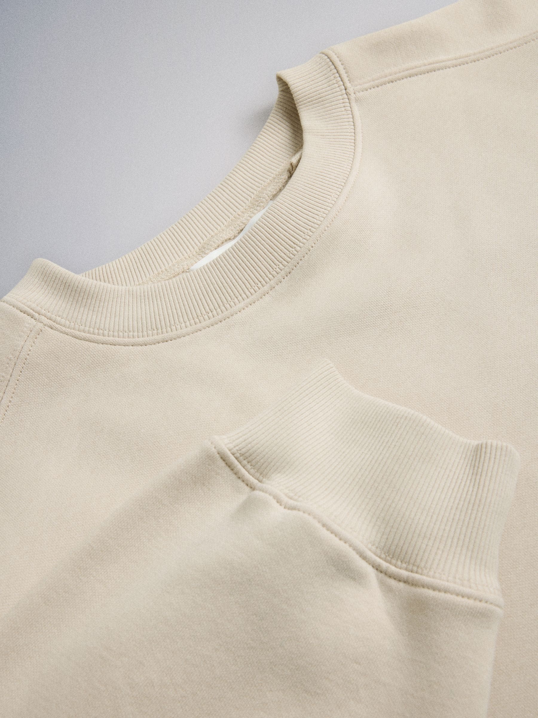 The Set 3 Pack Saddle Sleeve Crew Neck Sweatshirts - Cream/Brown/Chocolate - Regular - SIP Still Life