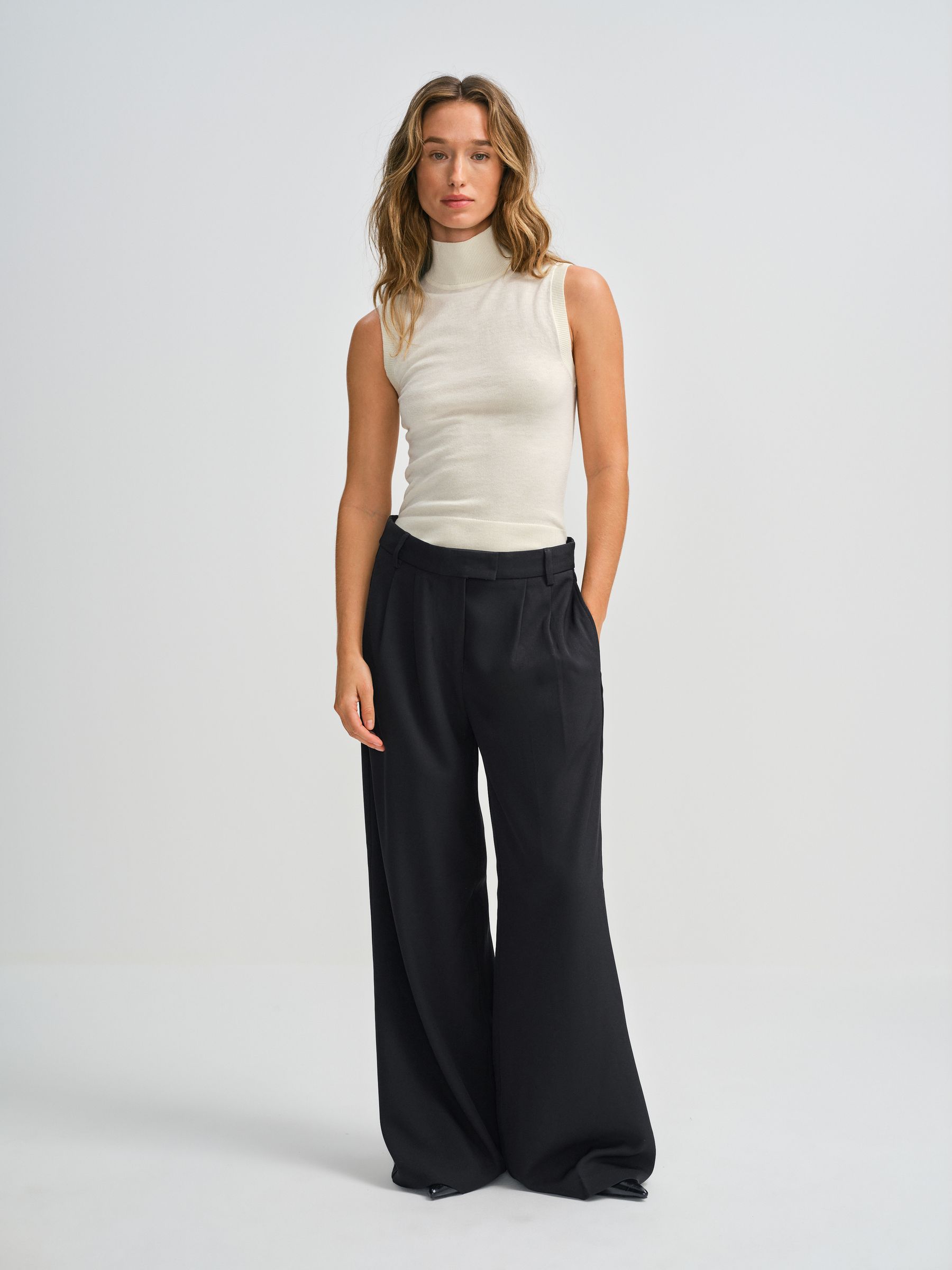 The Set 2 Pack Formal Wide Leg Trousers - Black/Mid Grey - Regular - SIP Worn