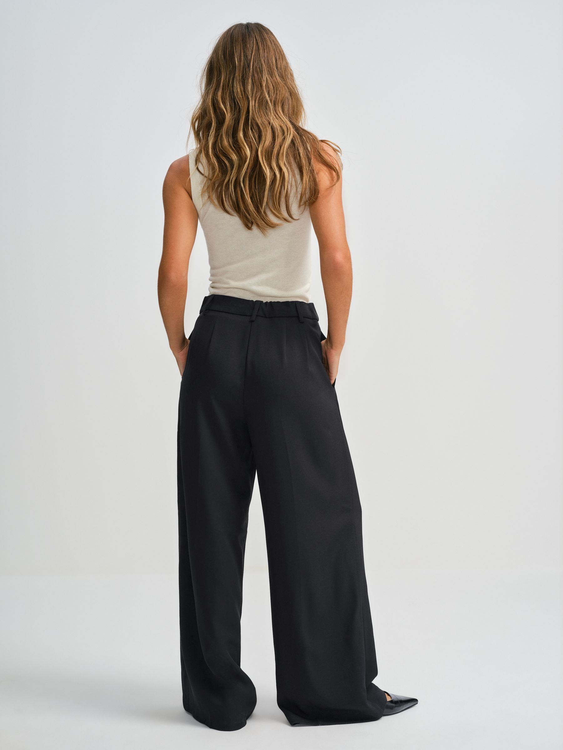The Set 2 Pack Formal Wide Leg Trousers - Black/Mid Grey - Regular - SIP Worn
