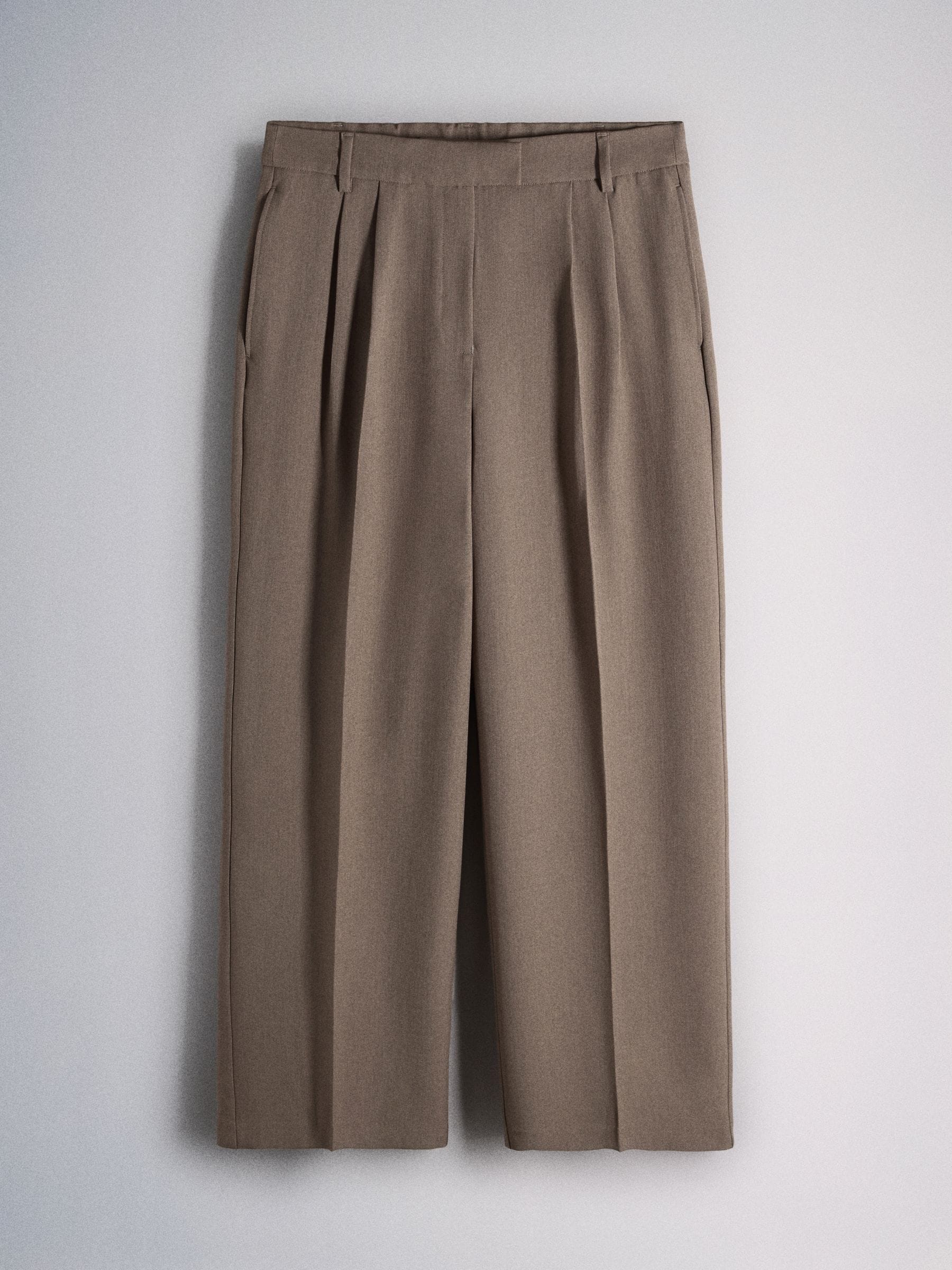 The Set 2 Pack Formal Wide Leg Trousers - Chocolate Brown/ Taupe - Regular - SIP Still Life