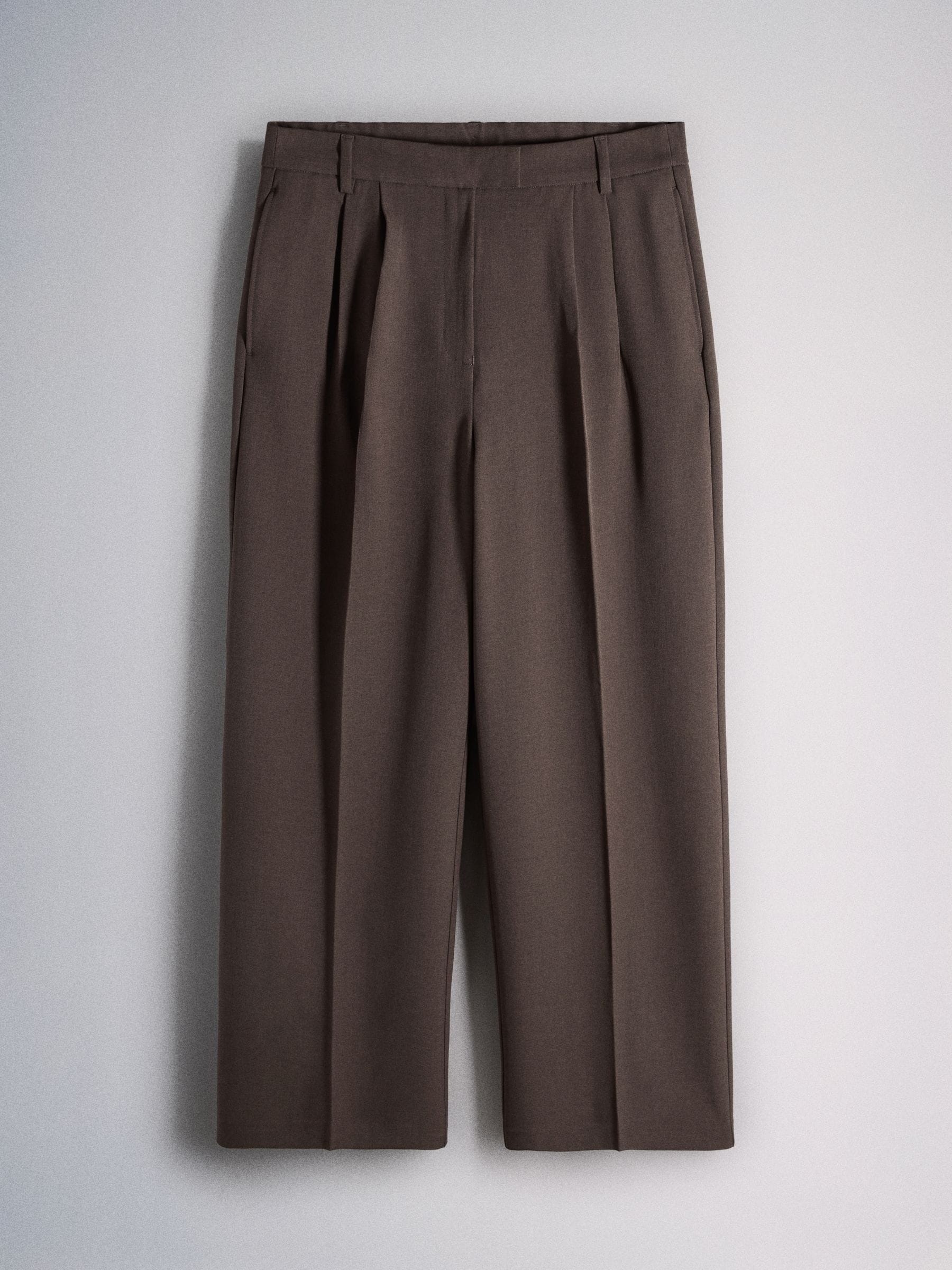 The Set 2 Pack Formal Wide Leg Trousers - Chocolate Brown/ Taupe - Regular - SIP Still Life