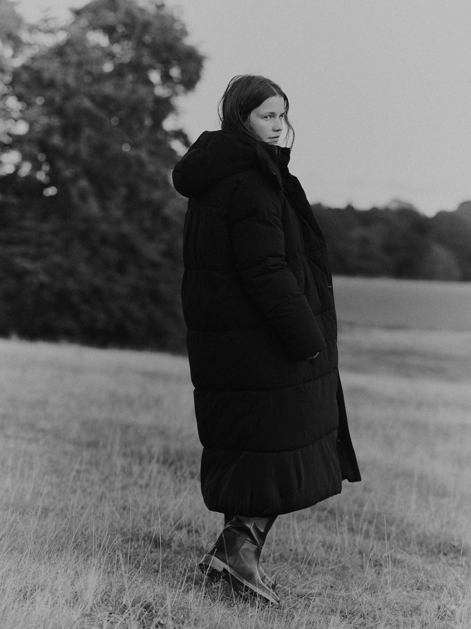 The Set Showerproof Padded Maxi Coat - Black - Regular - Location Worn
