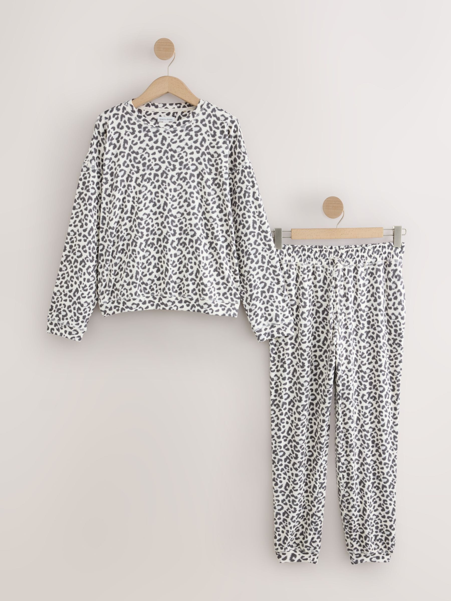 Cosy Long Sleeve Pyjamas Set - Grey Animal - Regular - SIP Still Life