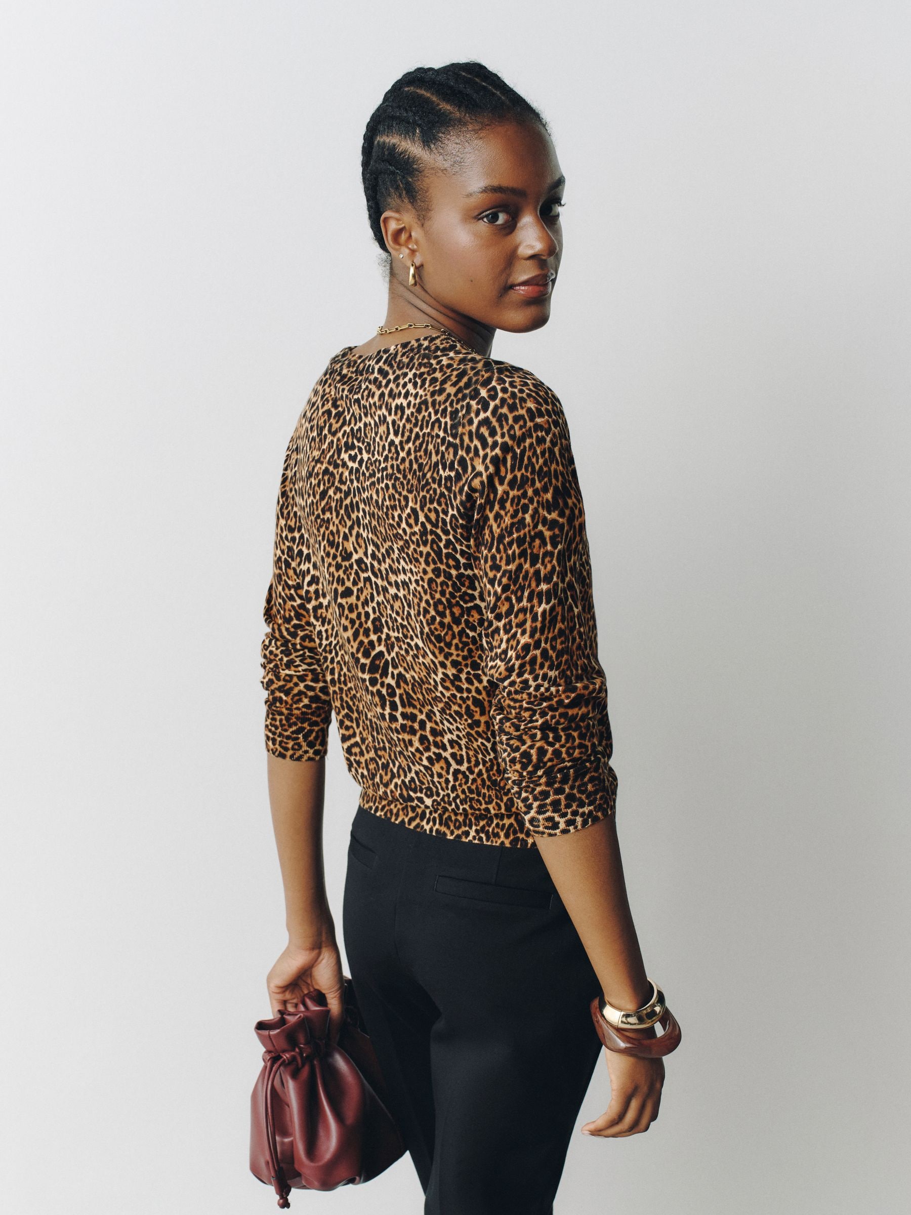 Cotton Rich Soft Touch Long Sleeve Crew Neck Jumper - Animal - Regular - SIP Worn