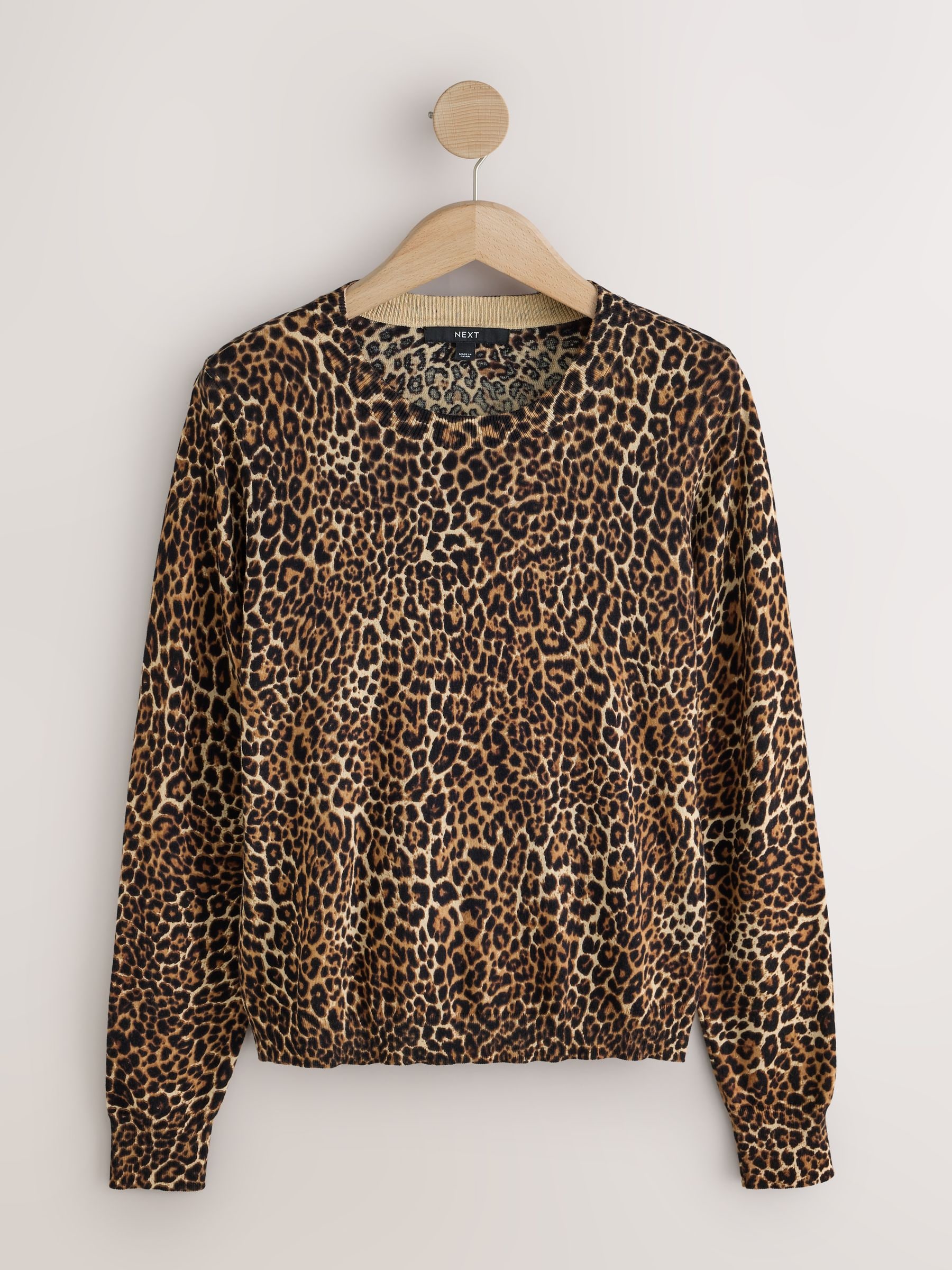 Cotton Rich Soft Touch Long Sleeve Crew Neck Jumper - Animal - Regular - SIP Still Life