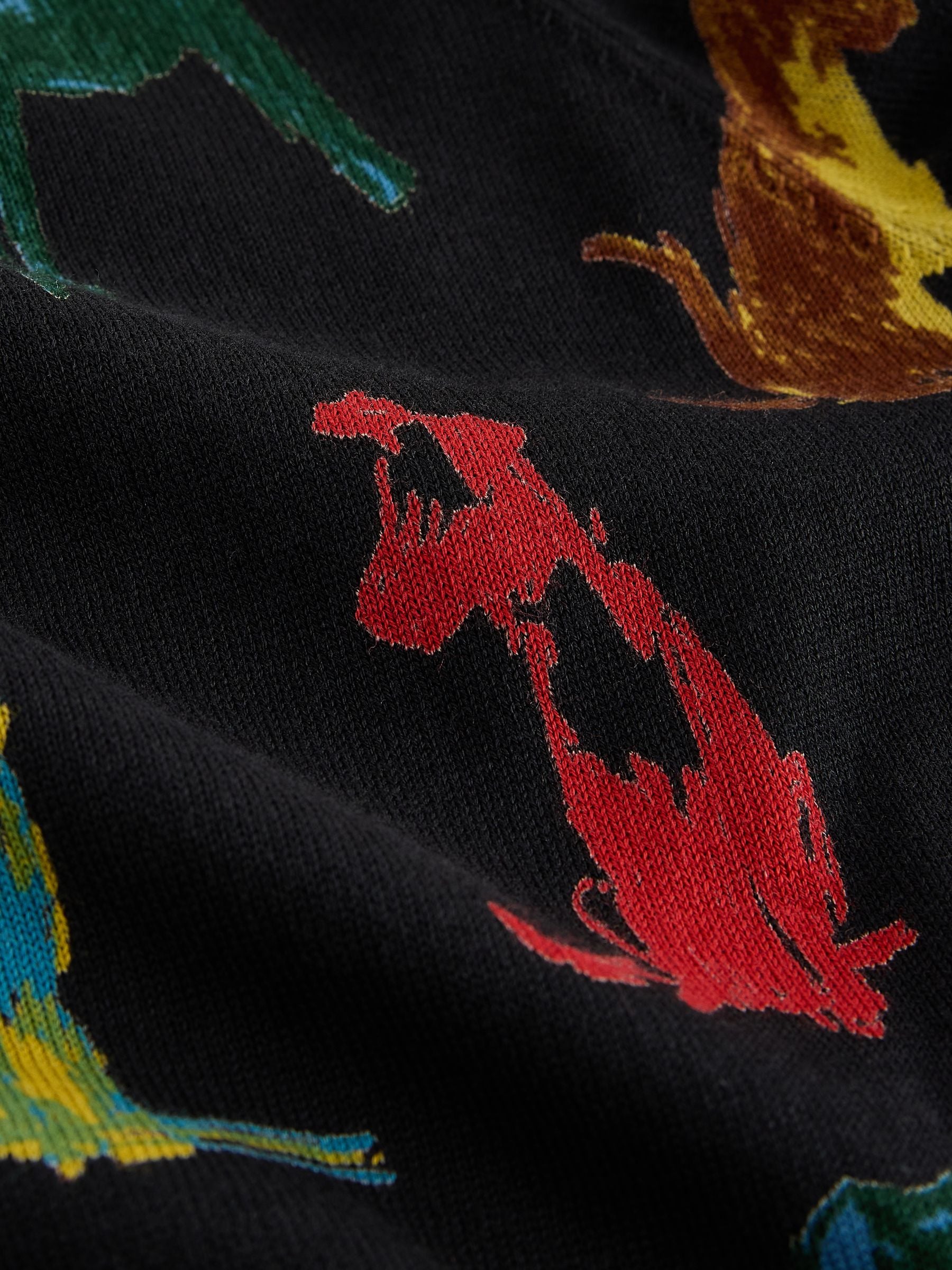 Cotton Rich Soft Touch Long Sleeve Crew Neck Jumper - Rainbow Dog Print - Regular - SIP Still Life