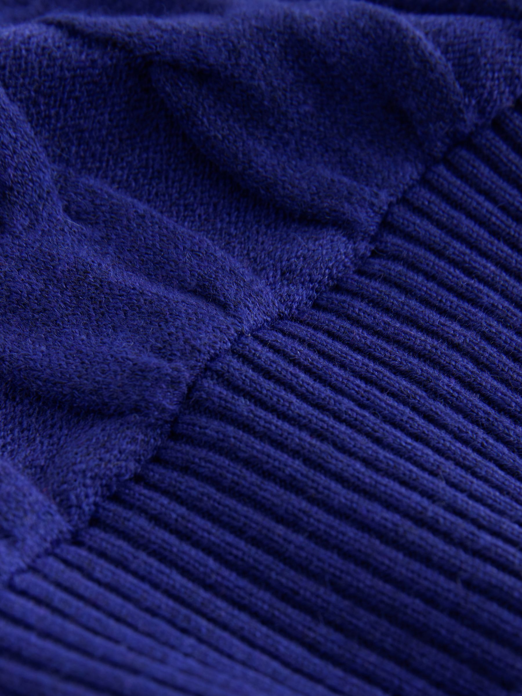 Knit Look Cable Crew Neck Jumper - Cobalt Blue - Regular - SIP Still Life