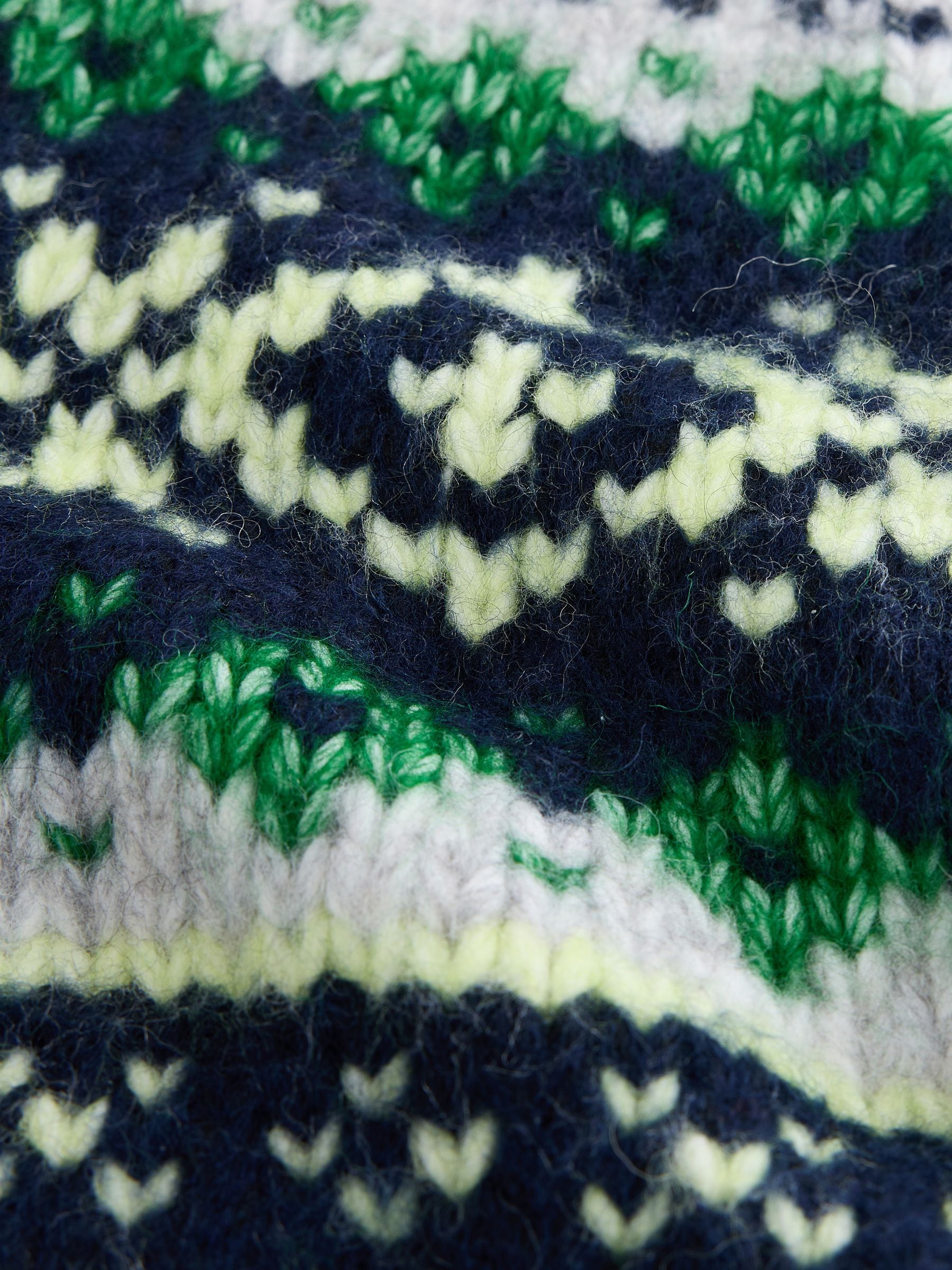 Soft Touch Chunky Knit Open Cardigan - Grey Fairisle - Regular - SIP Still Life