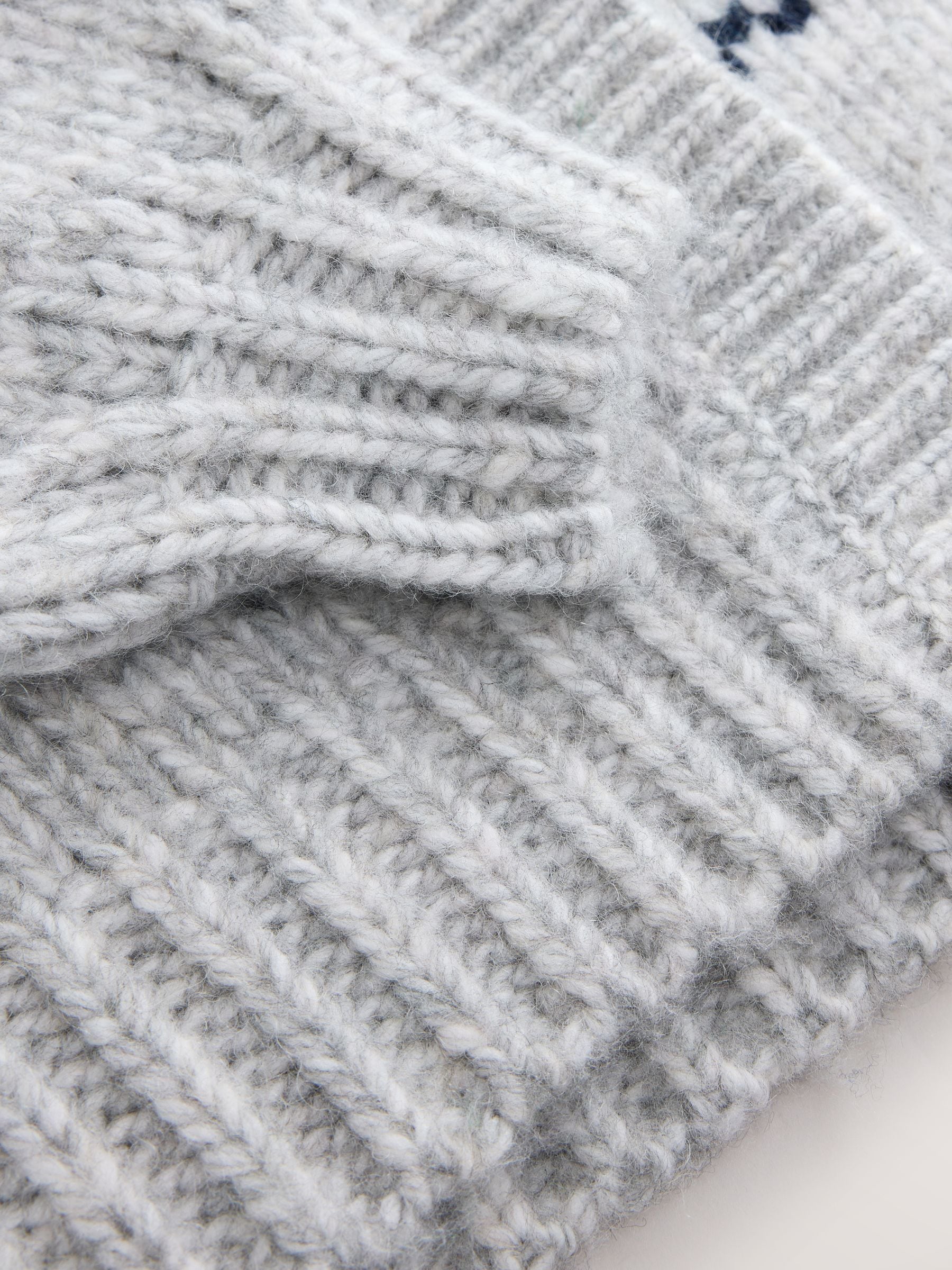 Soft Touch Chunky Knit Open Cardigan - Grey Fairisle - Regular - SIP Still Life
