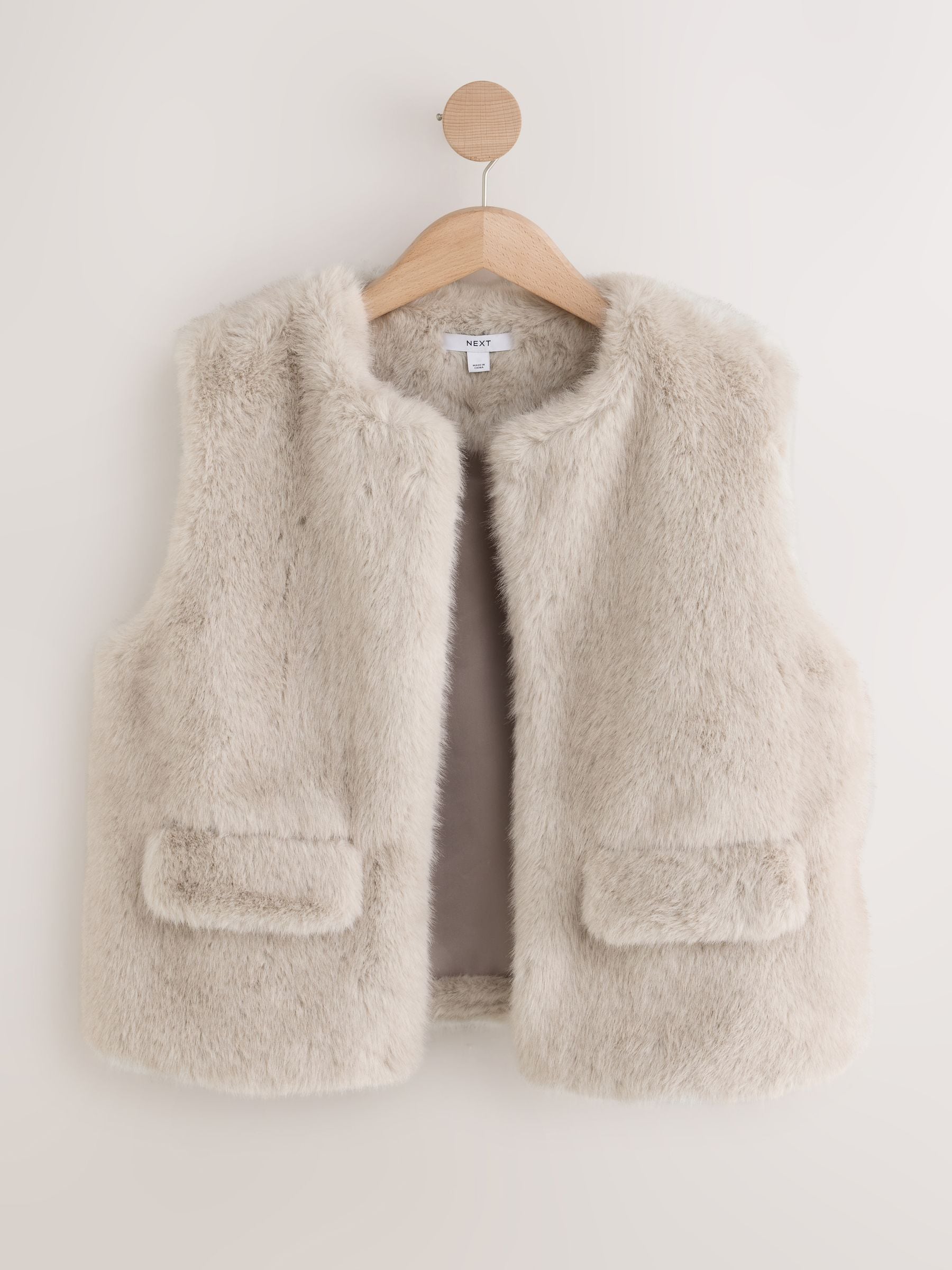 Faux Fur Gilet Cover-Up - Grey - Regular - SIP Still Life