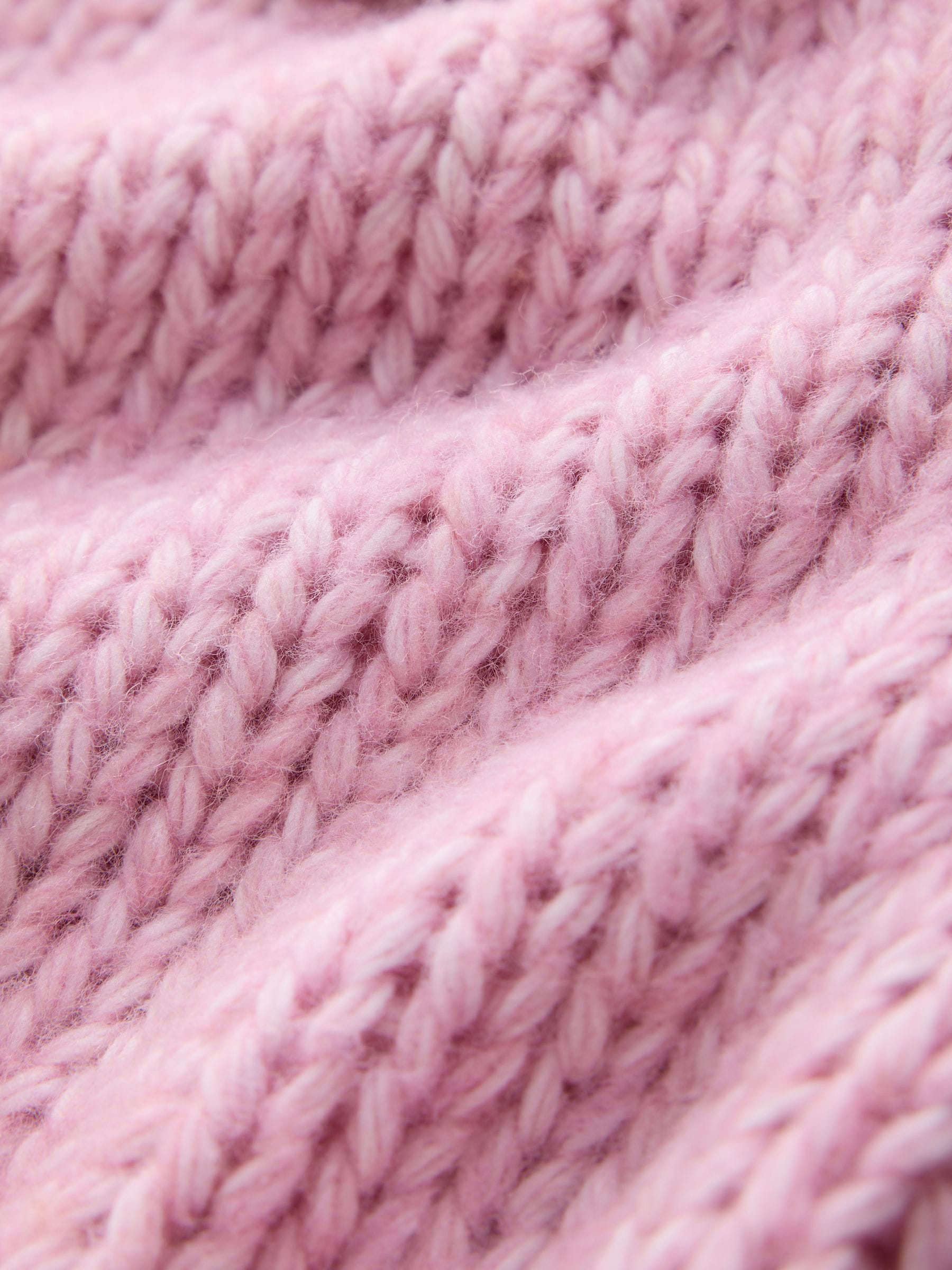 Soft Touch Chunky Knit Open Cardigan - Pink Crochet Biscuit - Regular - SIP Still Life